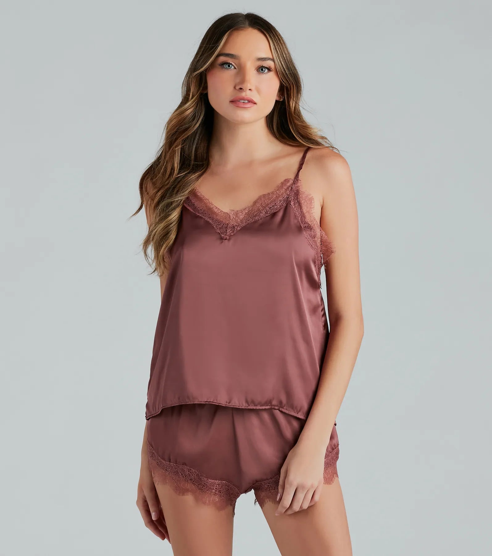 Bold Desires Satin Tank And Shorts Pajama Set