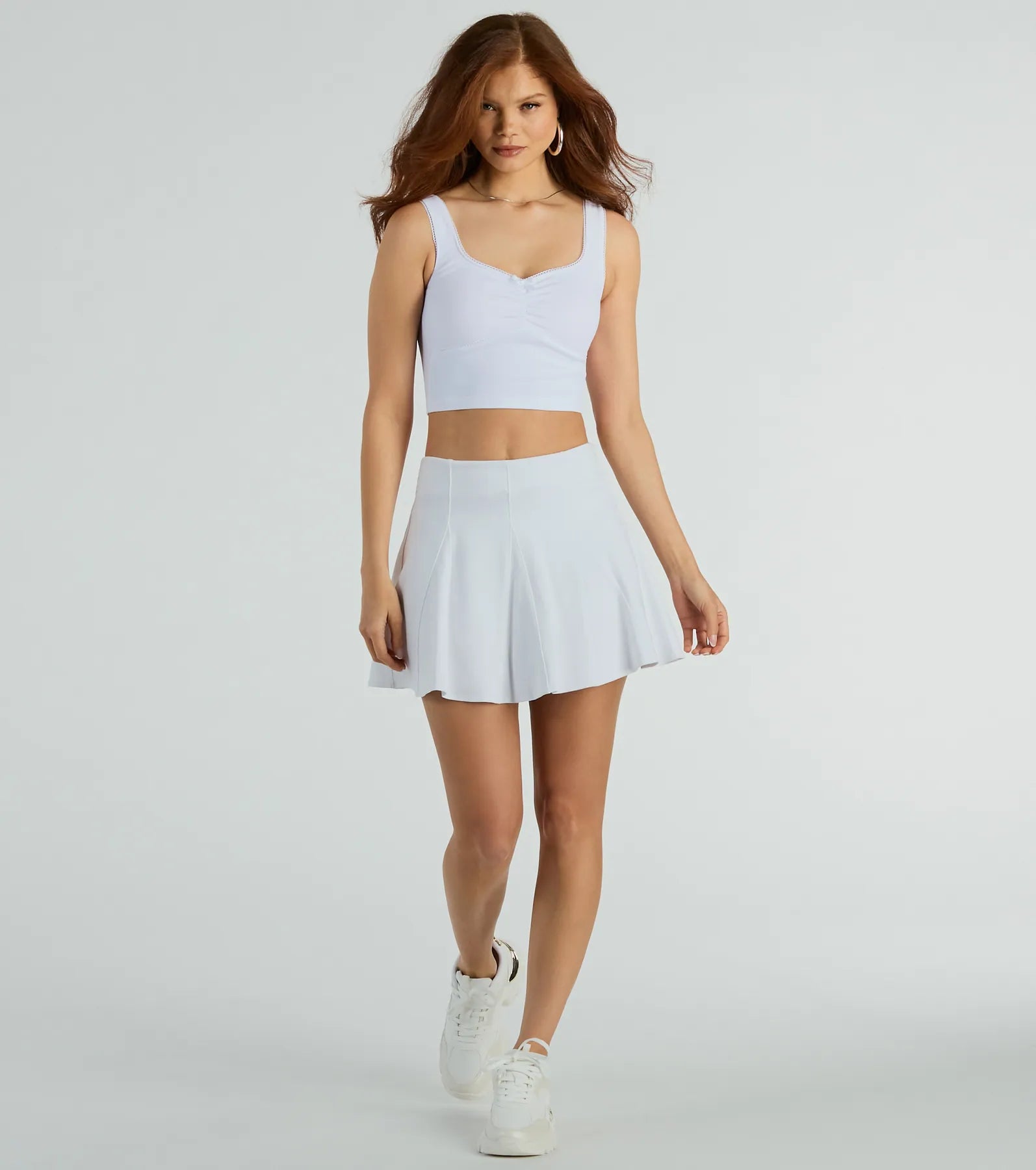 Flirty Attitude Pleated Knit Skater Skort