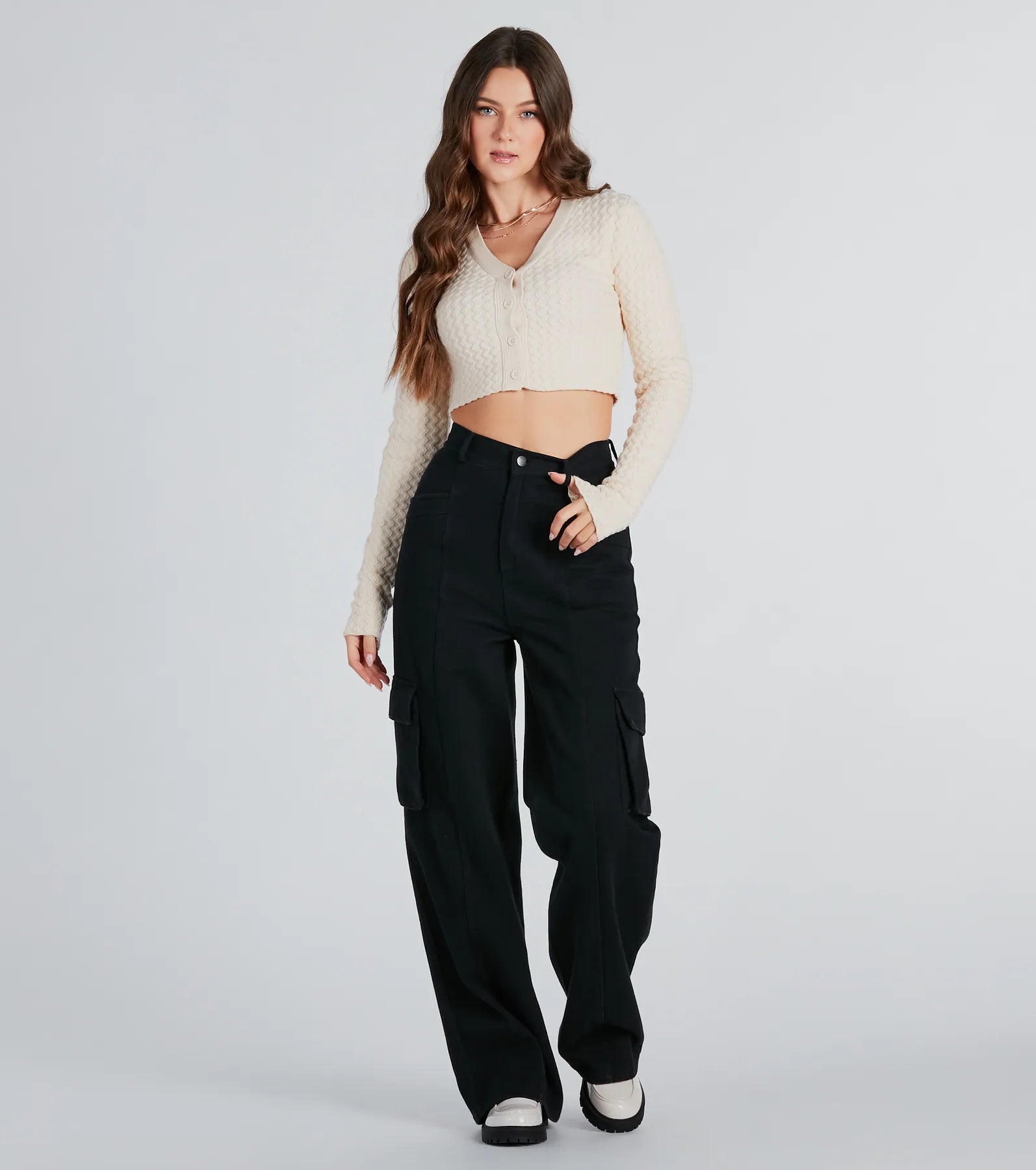 Such A Cutie Cable Knit Cropped Cardigan