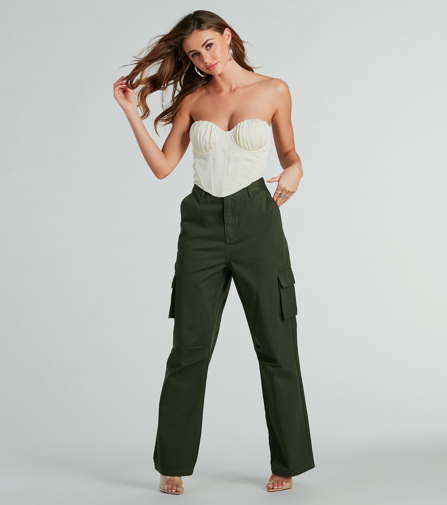 Weekend Mode High Waist Straight-Leg Cargo Pants