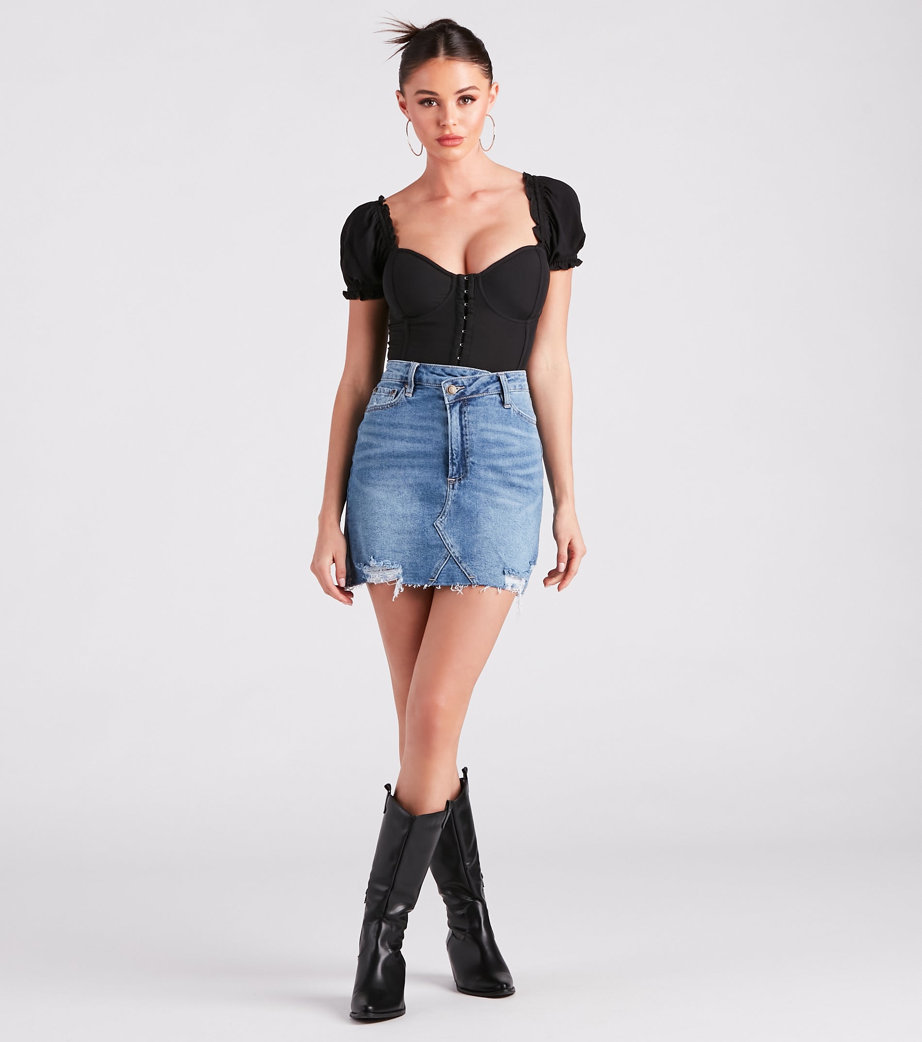 Sweet And Sassy Lace-Up Corset Top