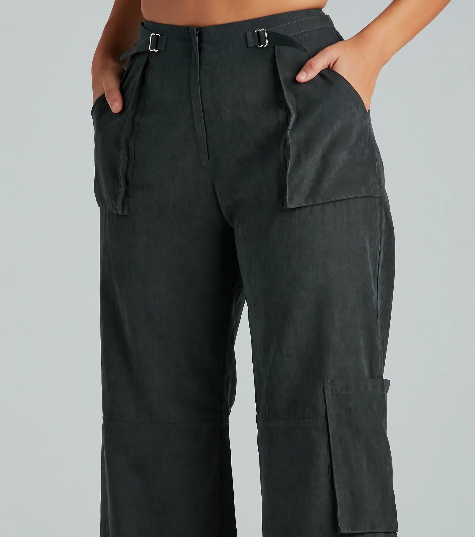 Trendy Girl Wide-Leg Cargo Twill Pants