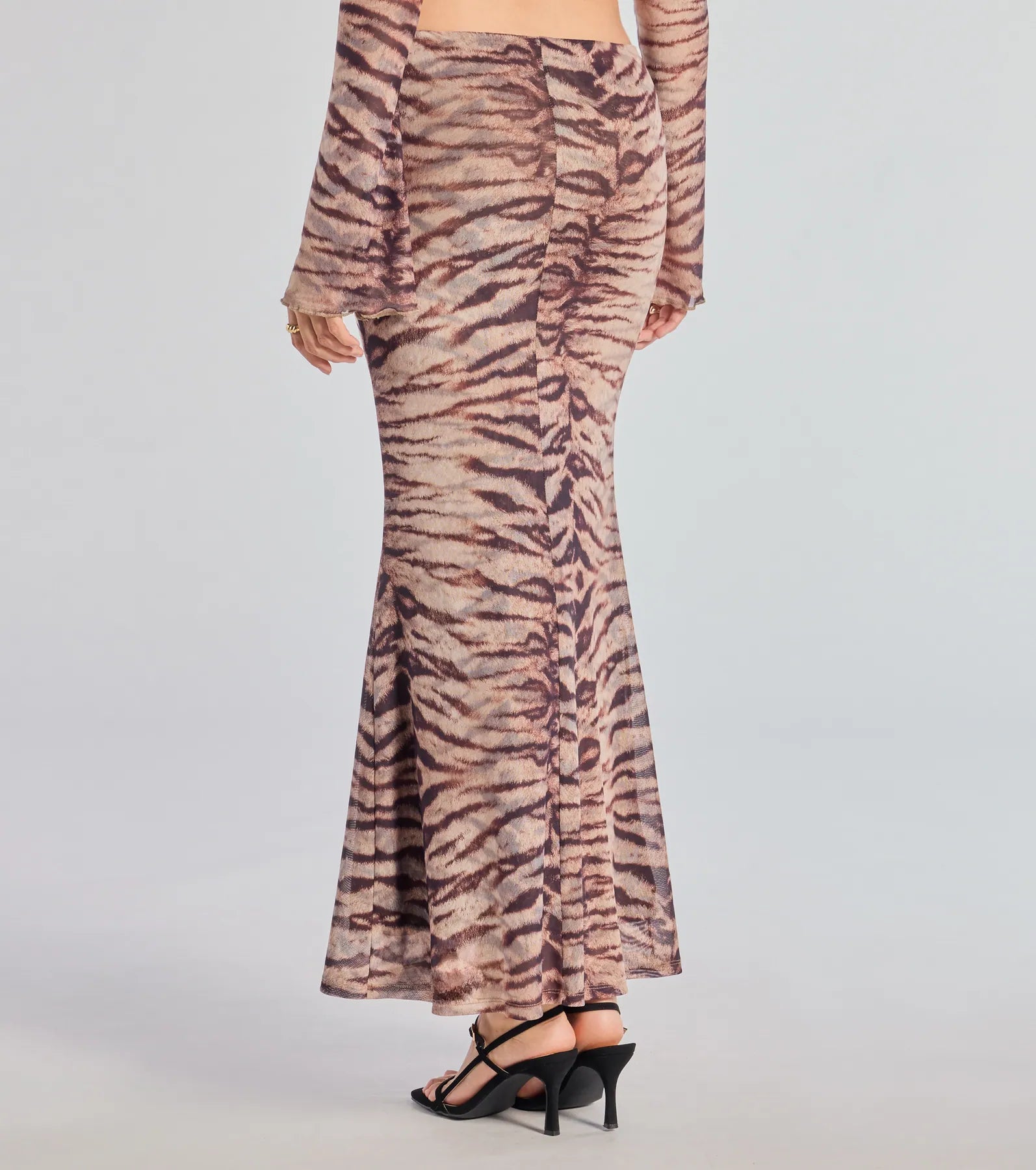 Strut It Out Abstract Zebra Maxi Skirt