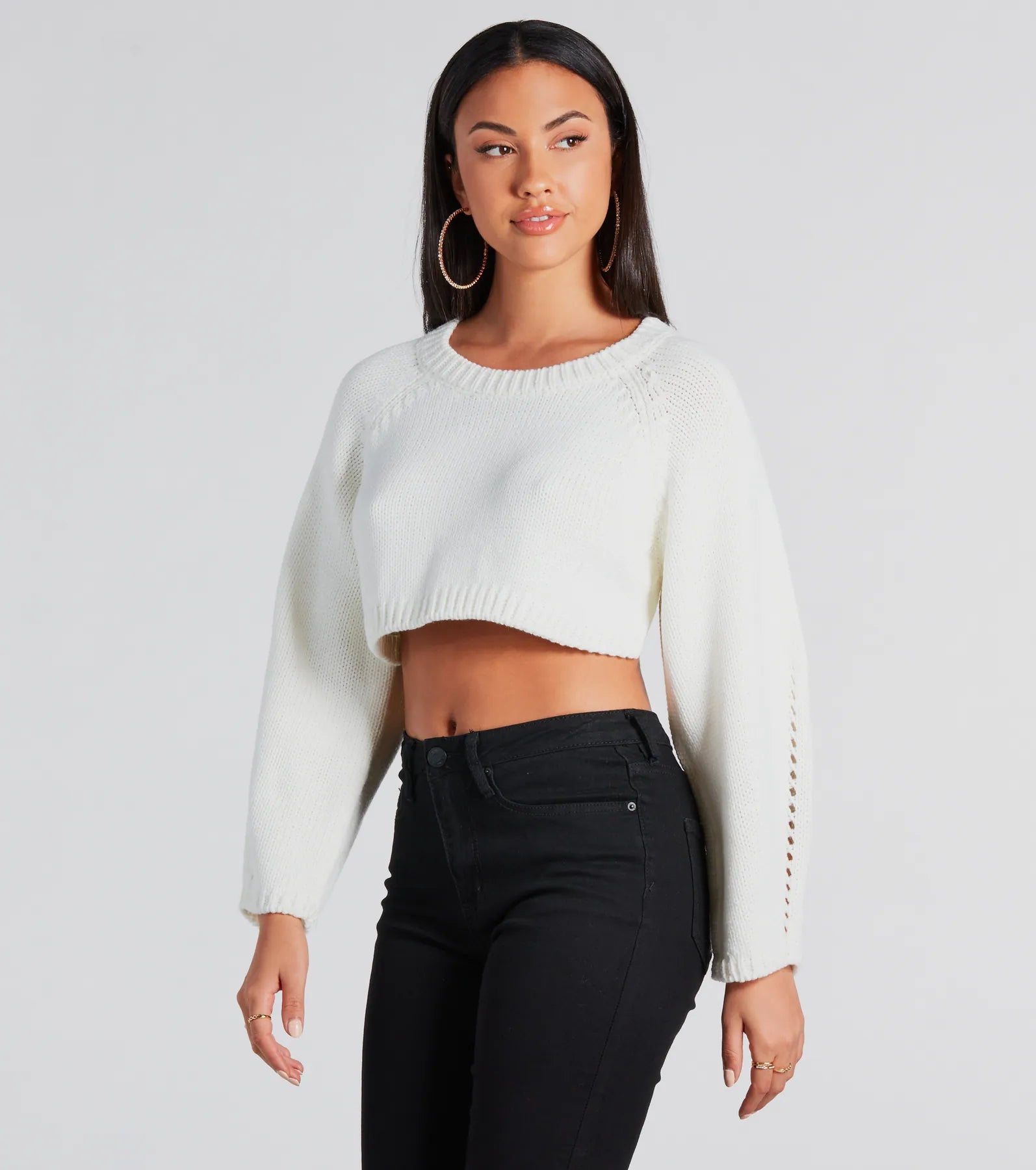 Elevated Cozy Open Back Cropped Sweater