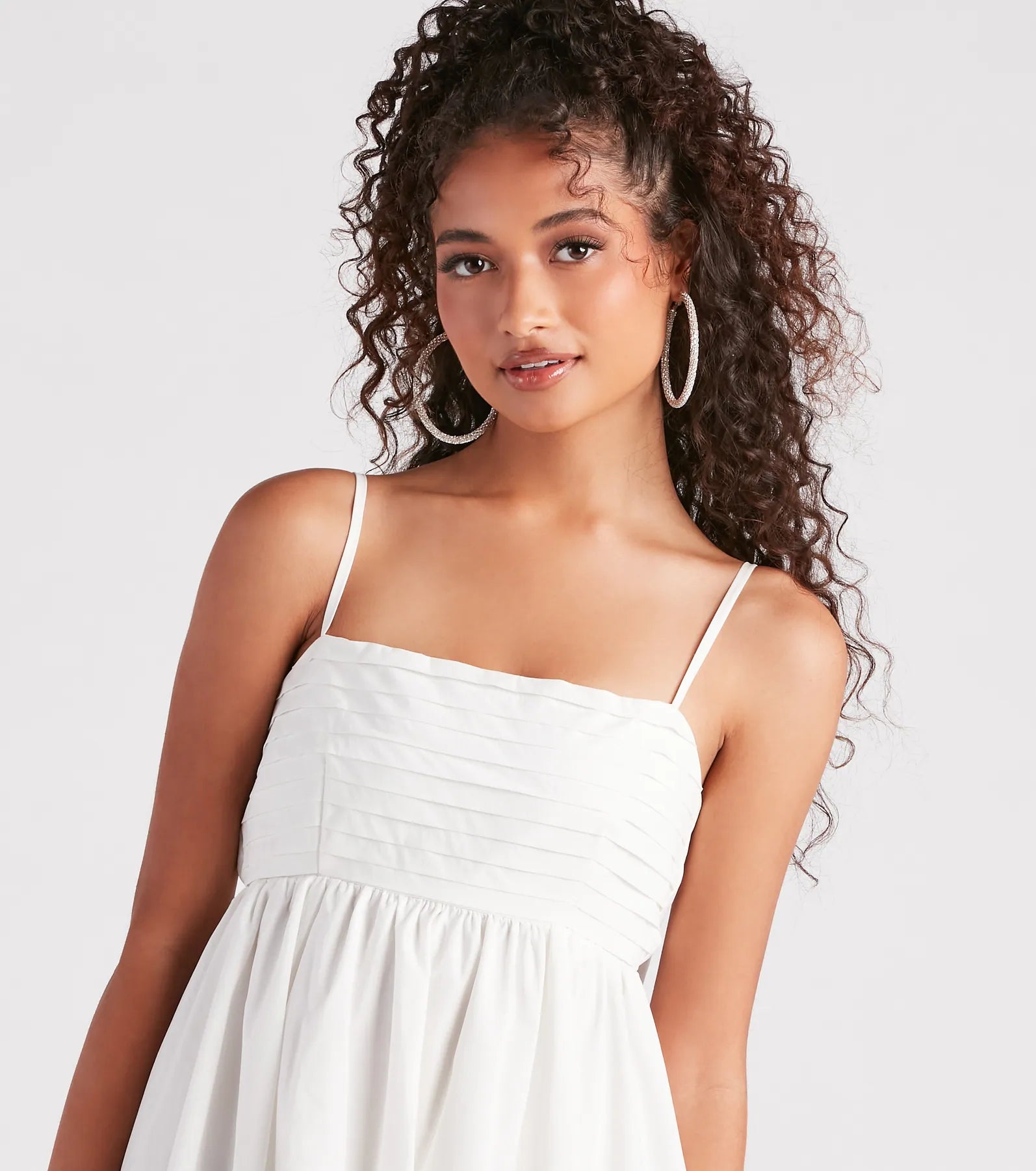 Pleated Princess Bow Back Skater Dress