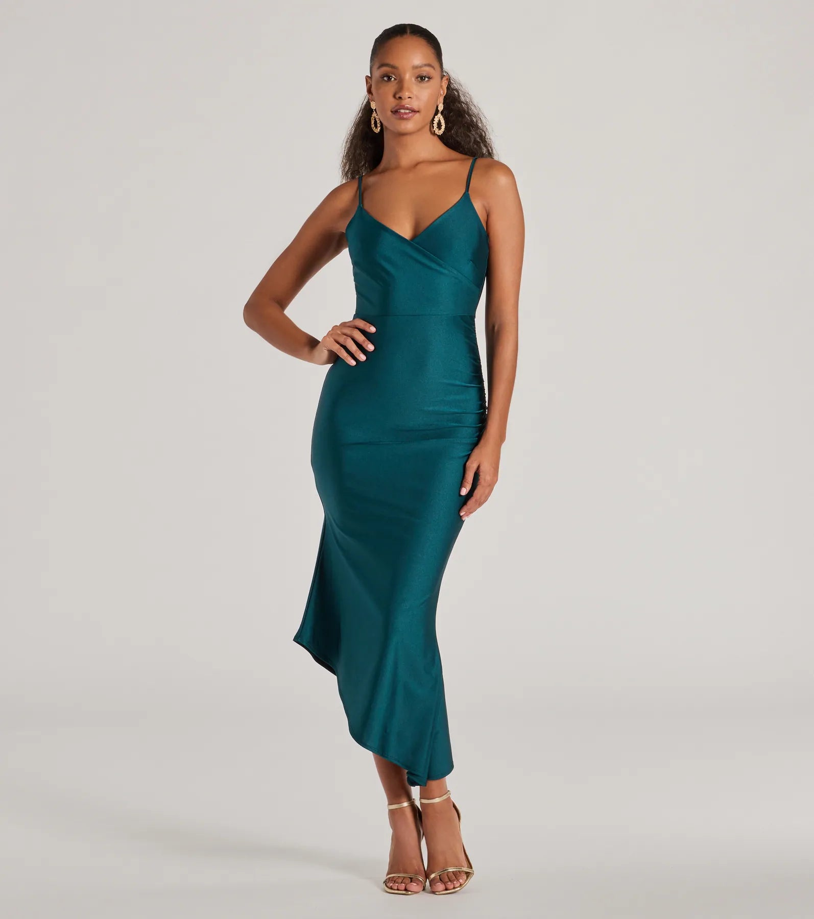 Spotlight Moment V-Neck Surplice Midi Dress