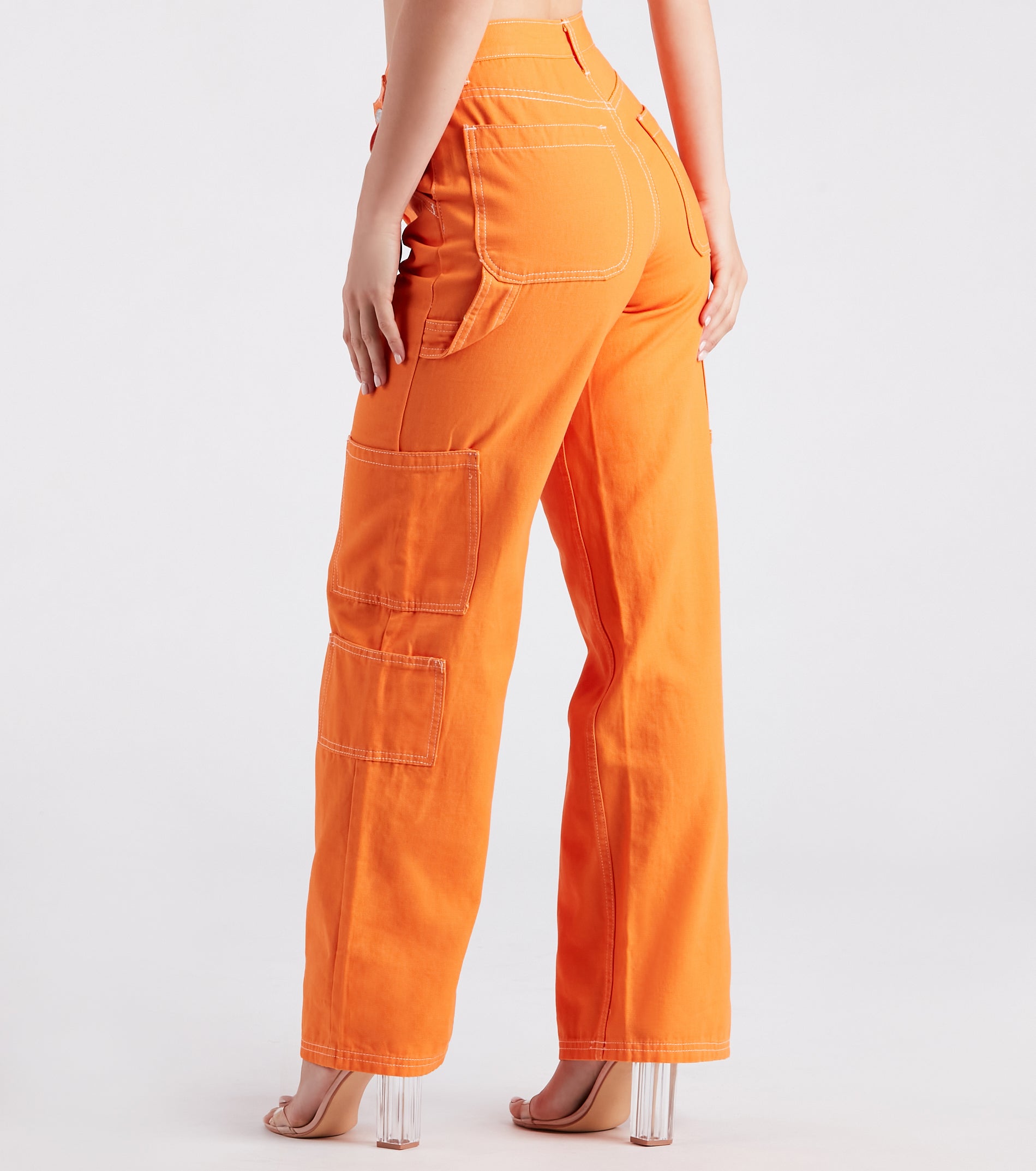 On Repeat Contrast Stitch Wide-Leg Pants