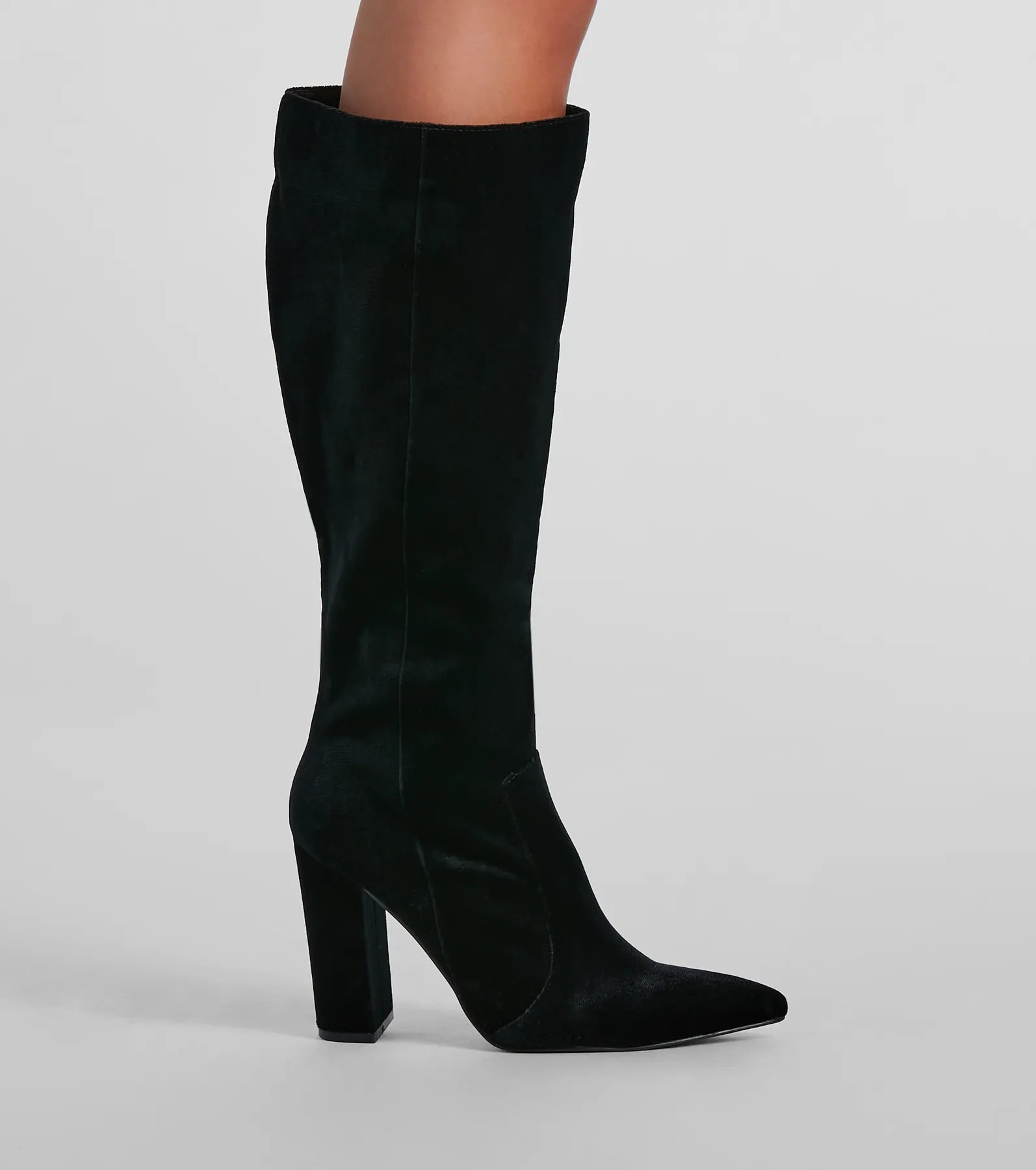 Such A Vibe Velvet Under-The-Knee Boots