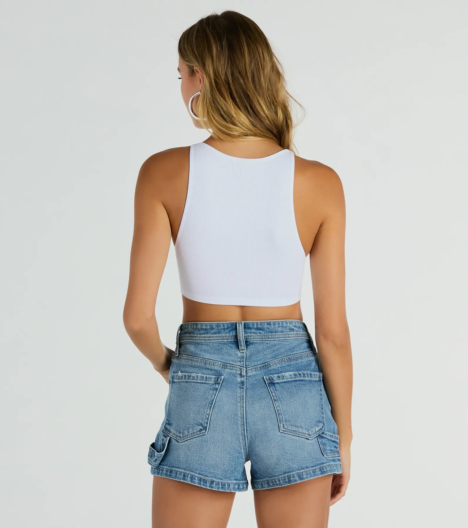 Basically A Vibe Sleeveless Crew Neck Crop Top