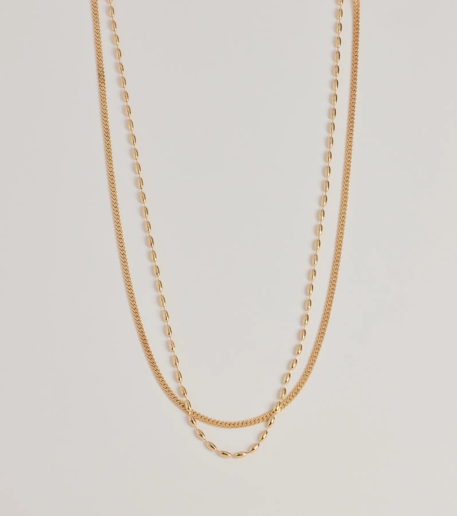 Trendy Sleek Layered Chain Necklace Set