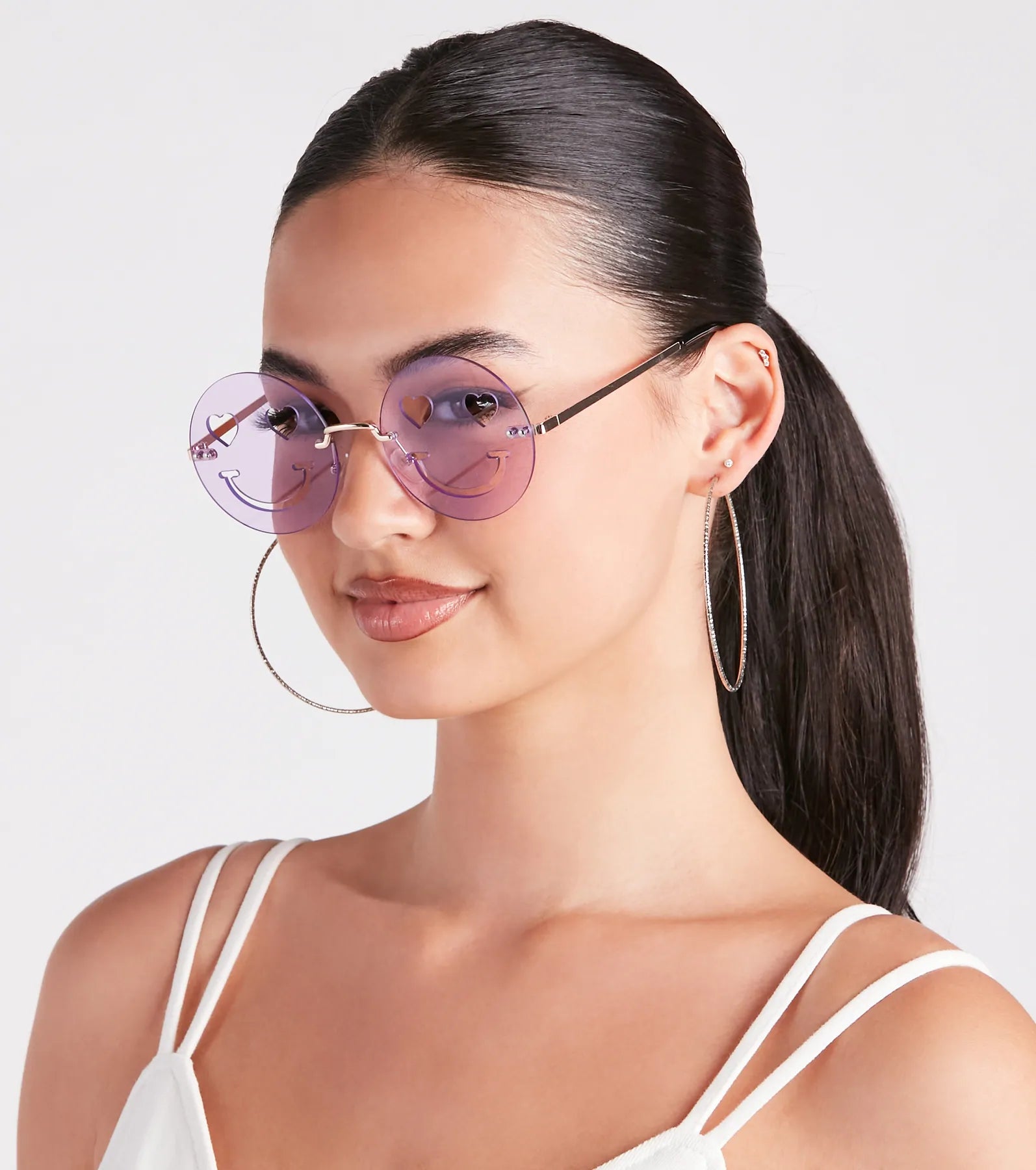 Trendy Happy Face Statement Sunglasses