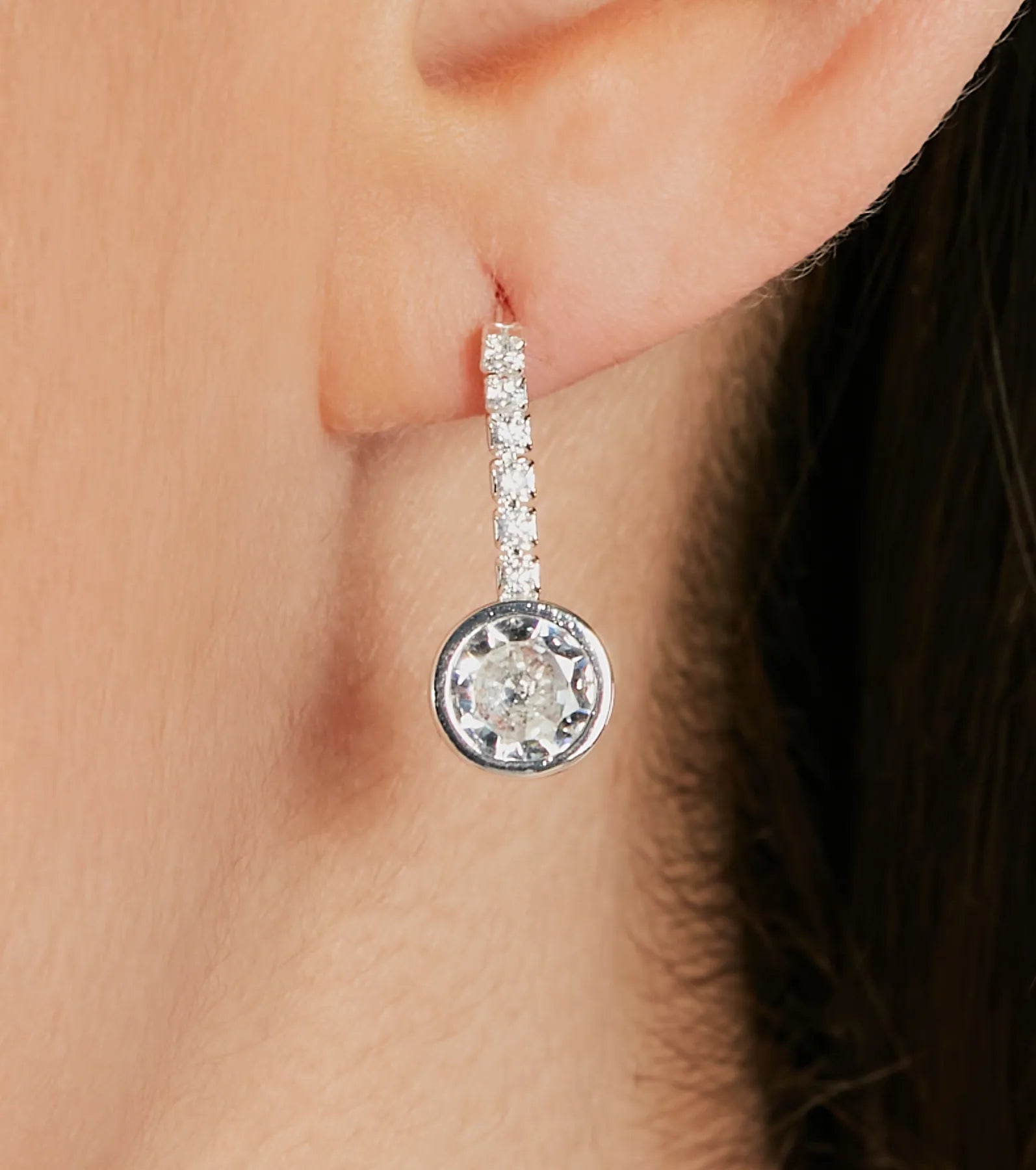 Chic Sterling Silver Plated Cubic Zirconia Earrings