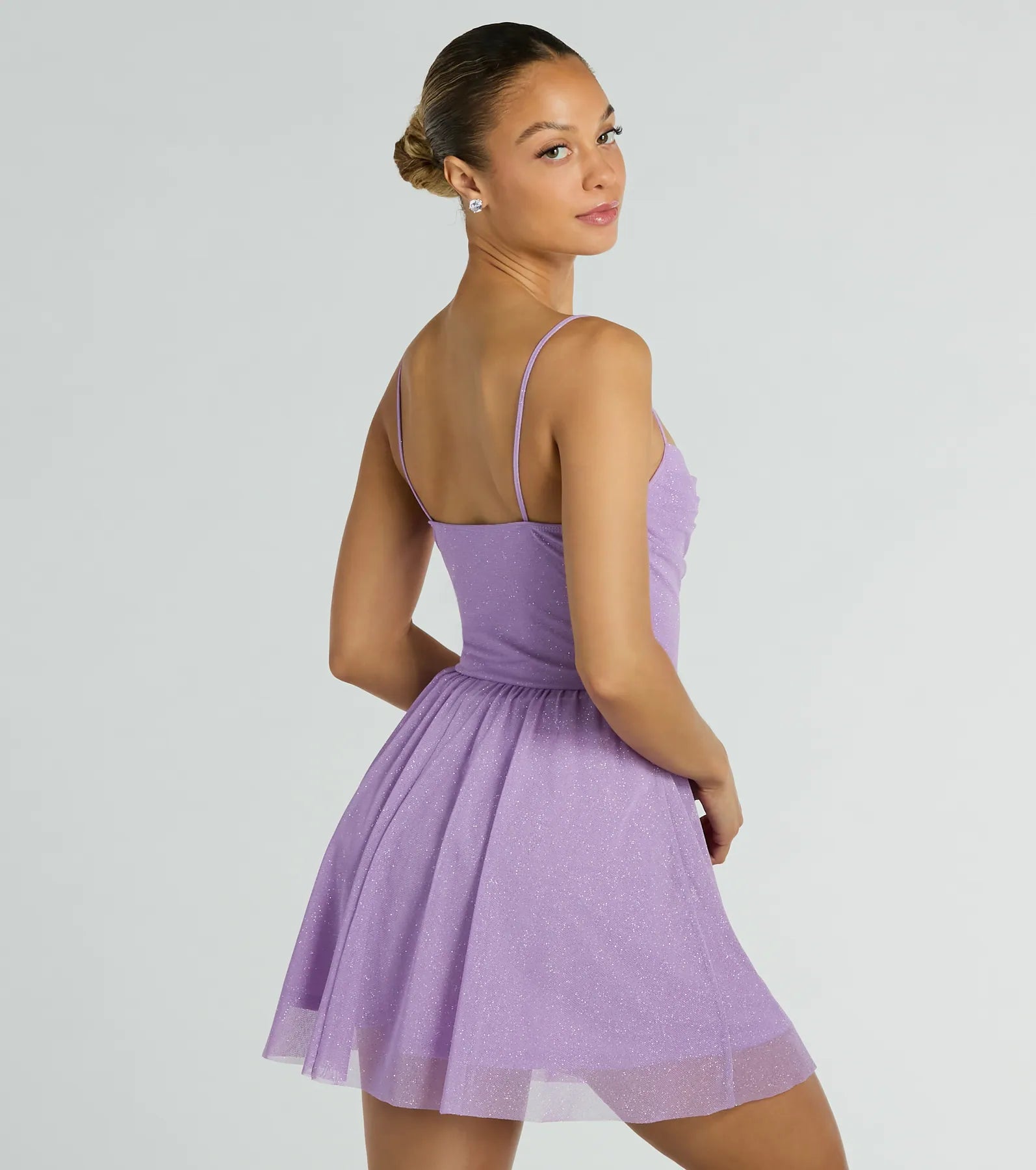 Ready To Shine Glitter Short Skater Dress