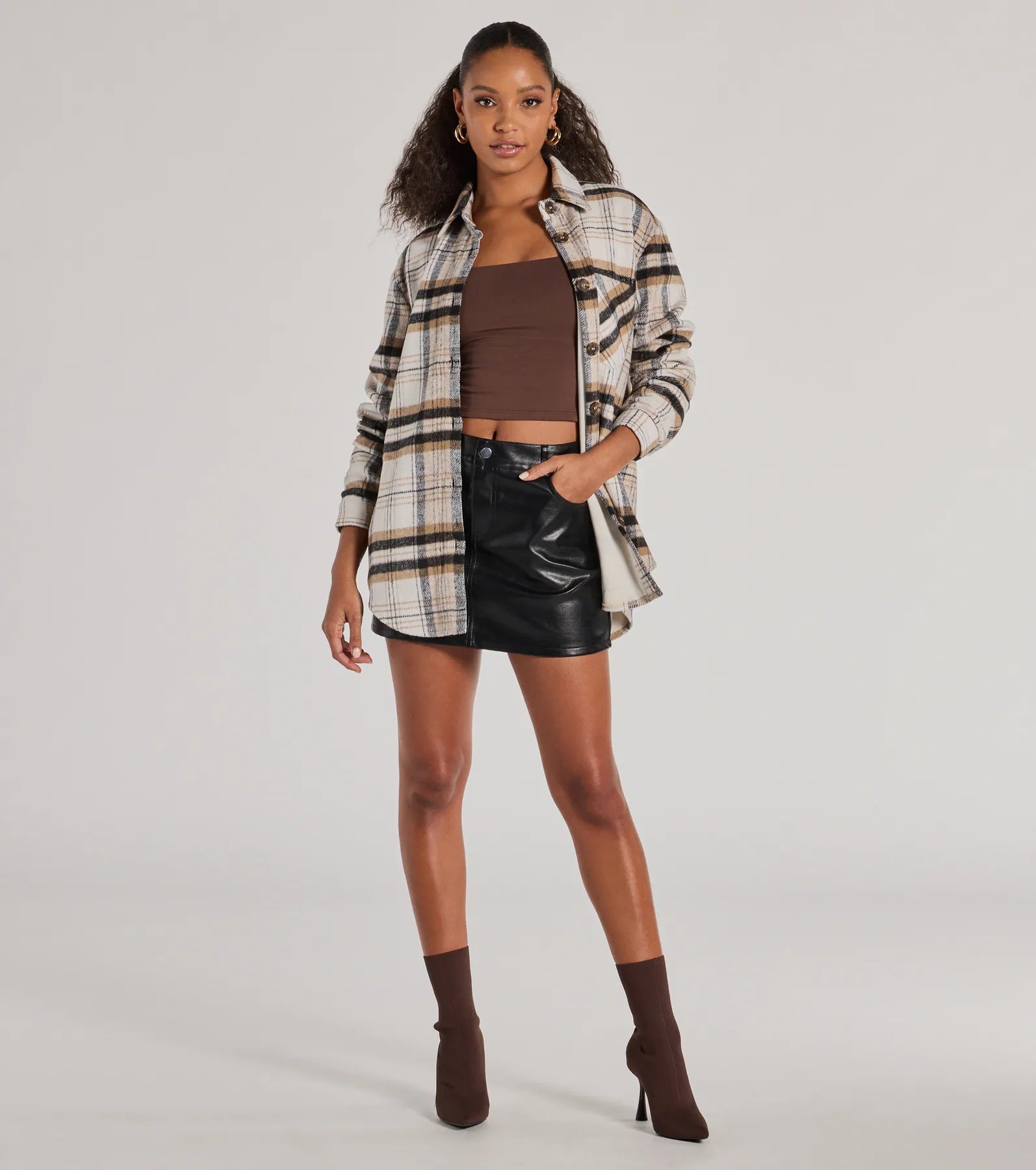 Sleek Edge Faux Leather Mini Skirt