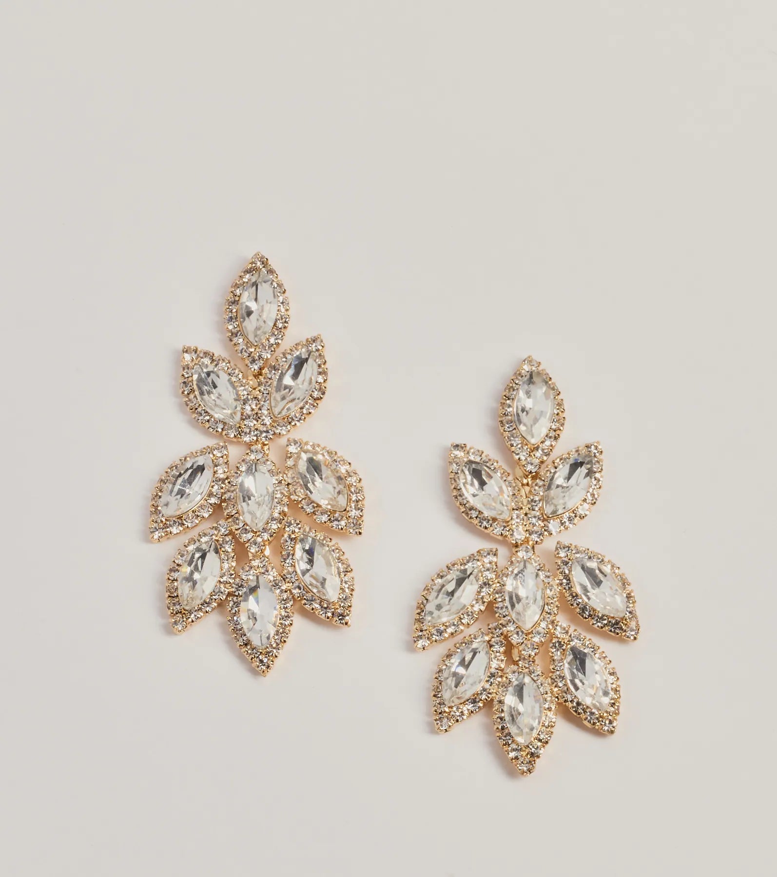 Reign With Glamour Gemstone Leaf Drop Earrings