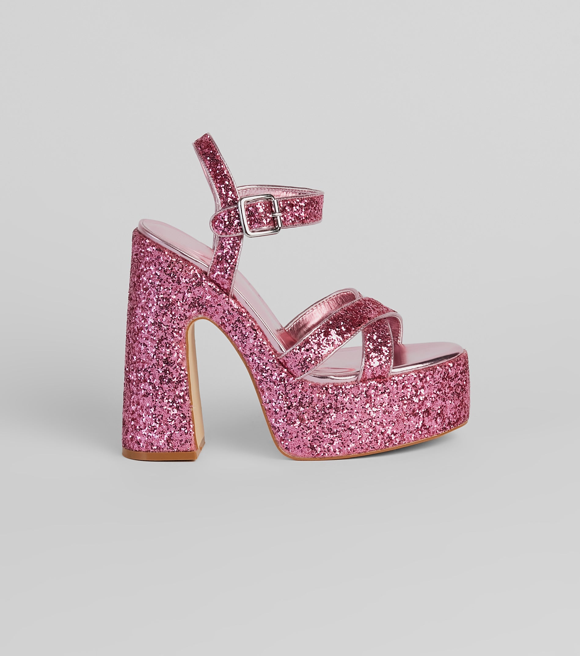 Step Into Sparkle Glitter Platform Heels