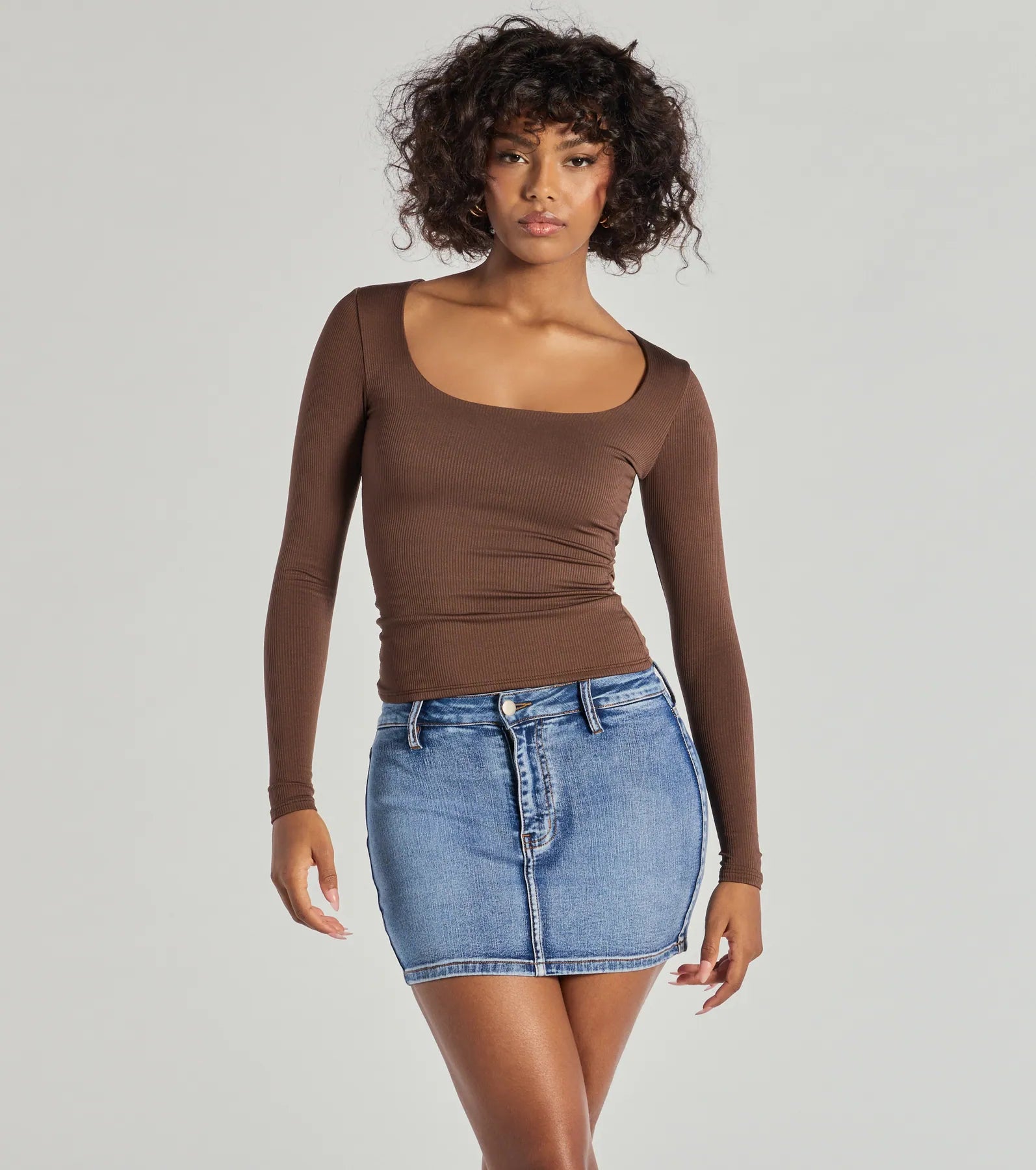 Forever Staple Smooth Knit Long Sleeve Top