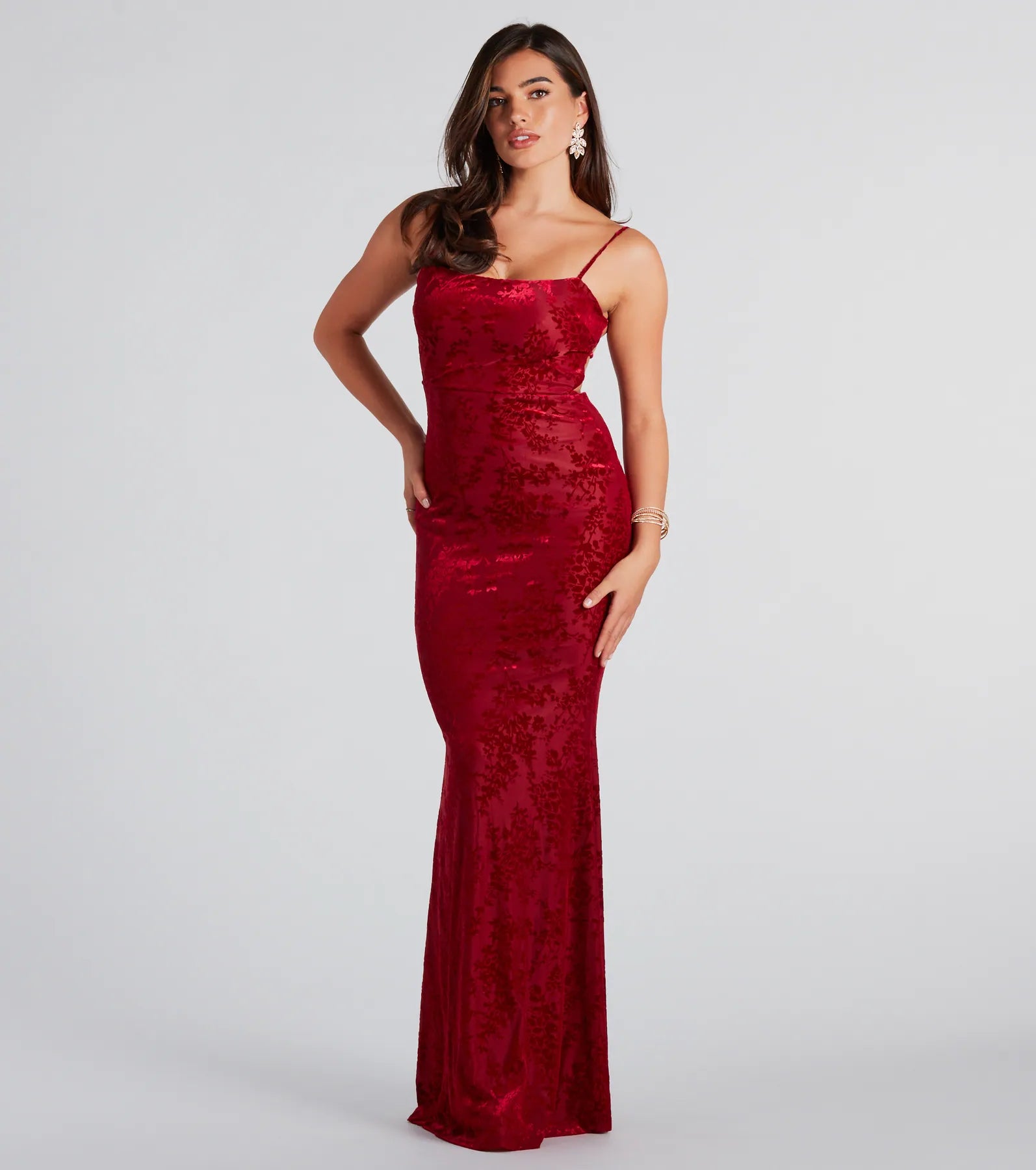 Daniela Velvet Open Back Mermaid Dress