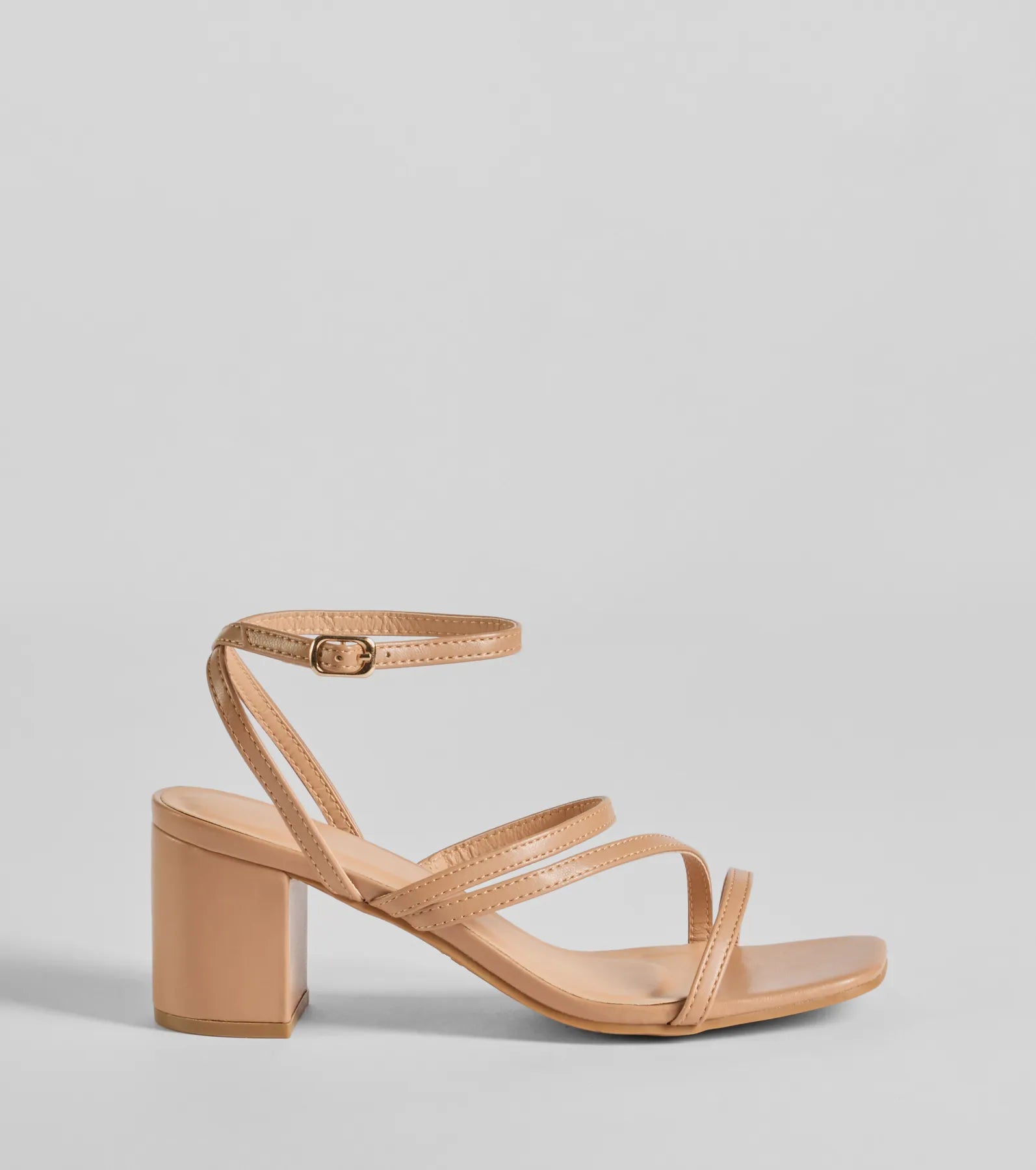 Quite Like You Strappy Faux Leather Block Heels