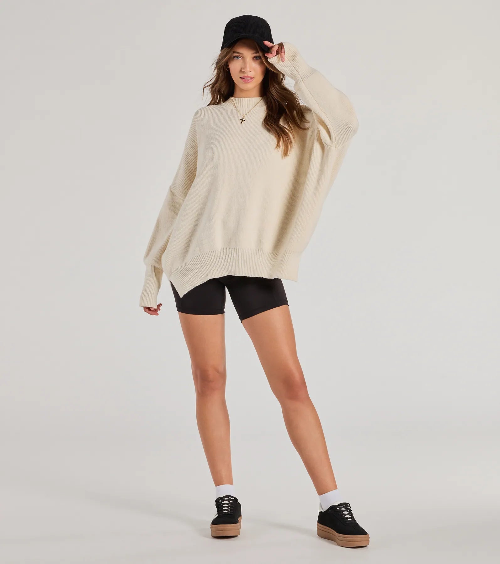 Cozy Style Ribbed Knit Oversized Sweater