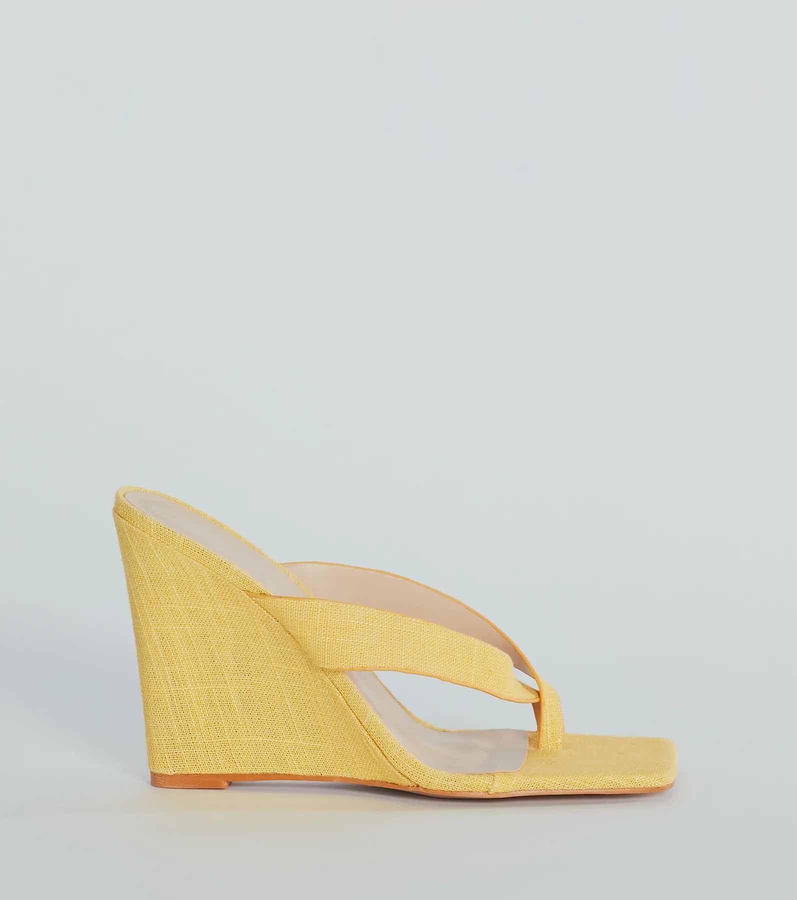 Summer Muse Linen Thong Wedges