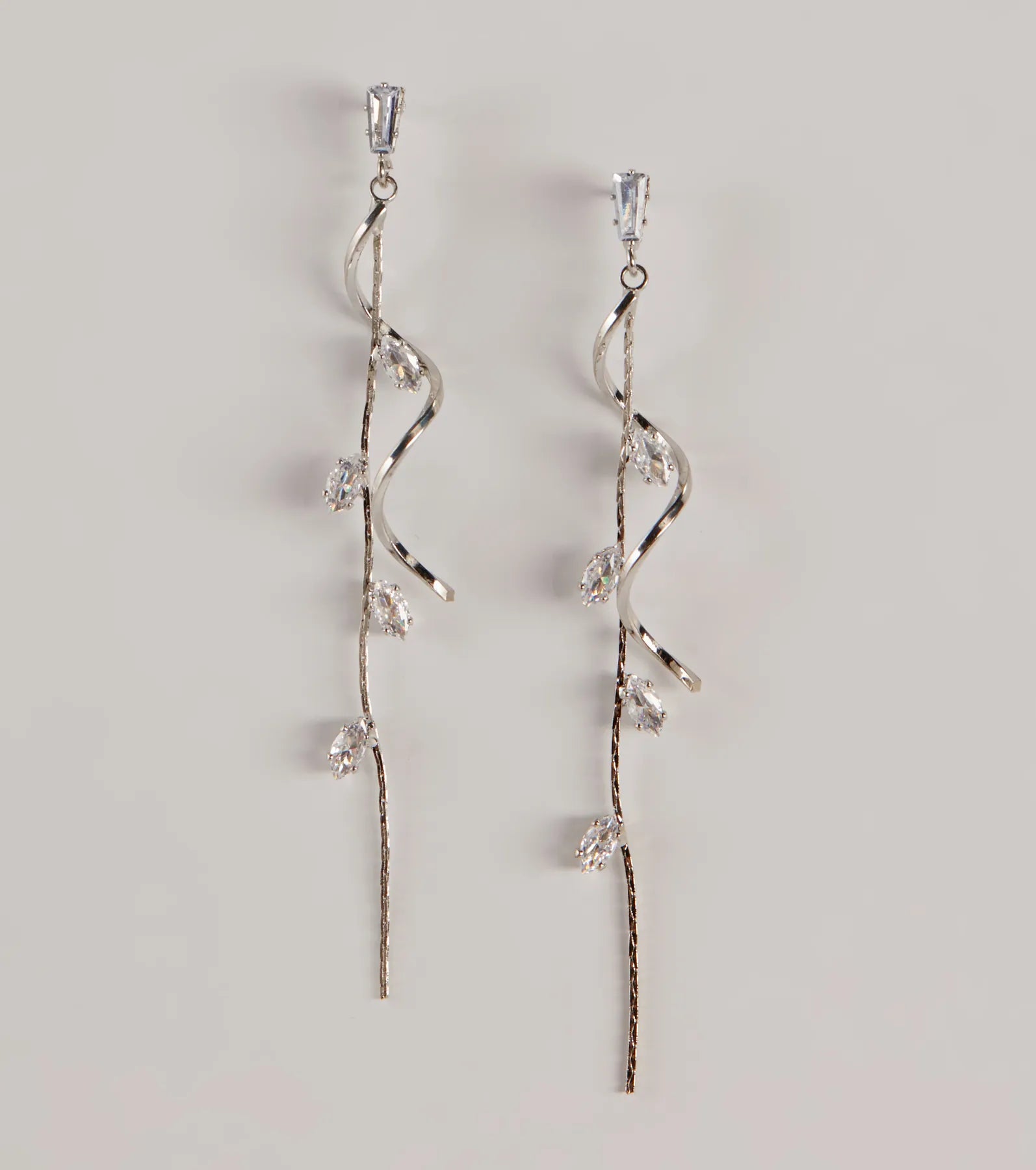 Glow For You Rhinestone Linear Twist Earrings