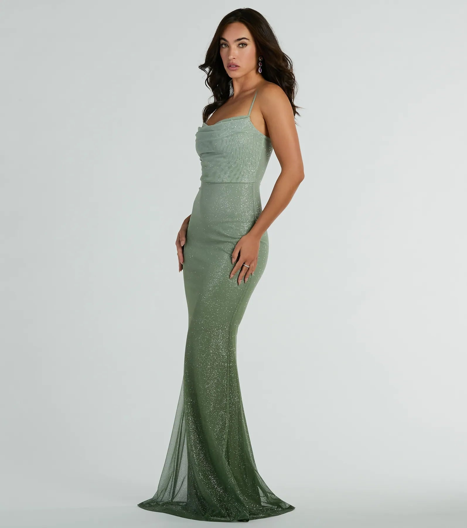 Kenia Ombre Glitter Mesh Mermaid Dress