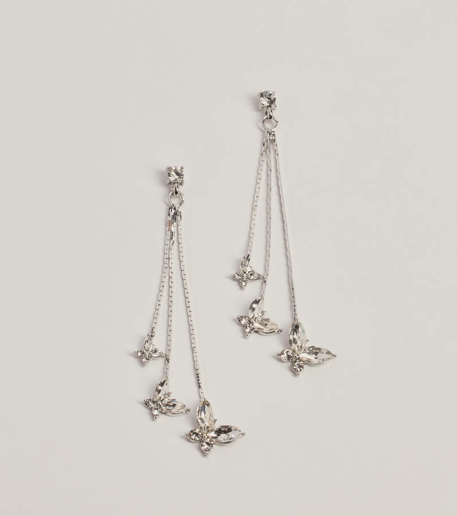 Adorable Shine Rhinestone Butterfly Drop Earrings