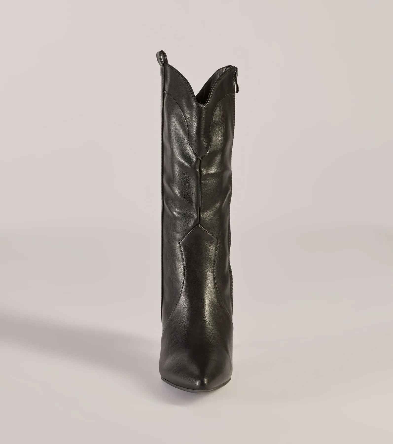 Sleek Stride Faux Leather Stiletto Western Boots