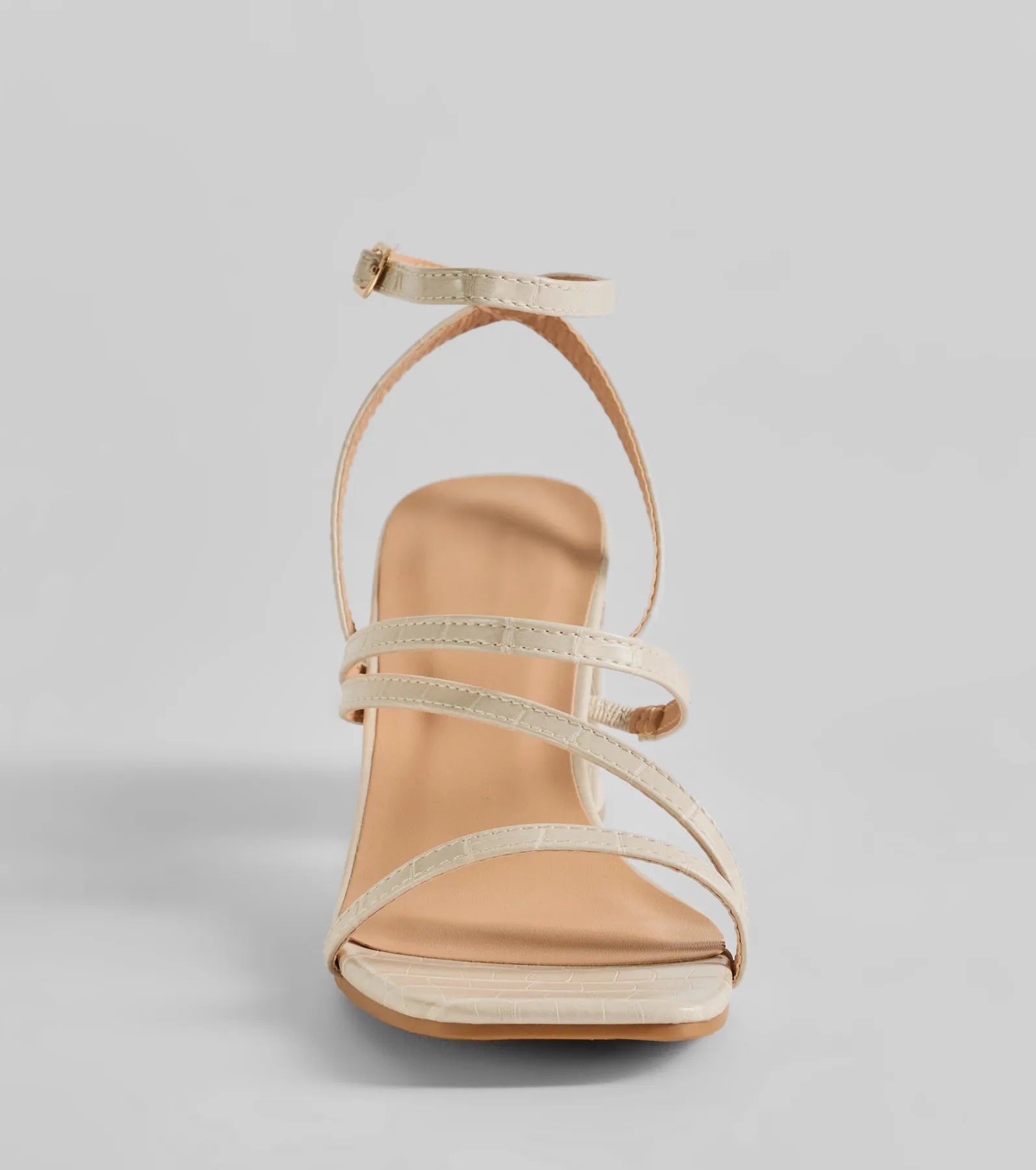 Quite Like You Strappy Faux Leather Block Heels