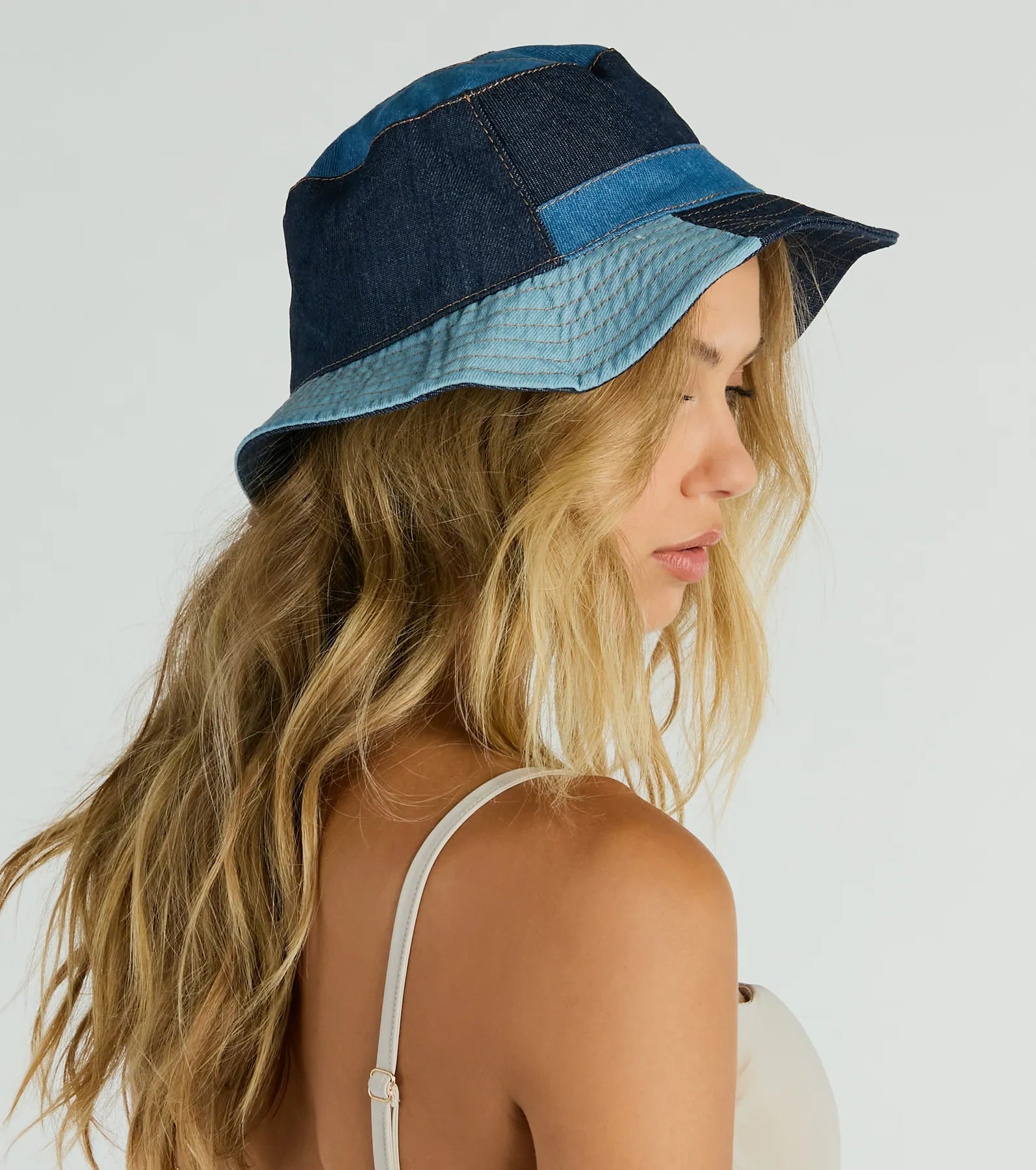 90s Classic Patchwork Denim Bucket Hat