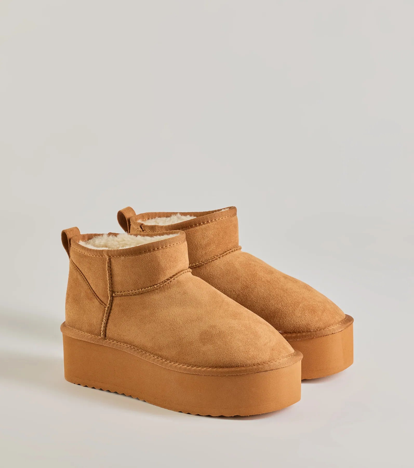 Cozy Feels Faux Sherpa Lined Platform Booties