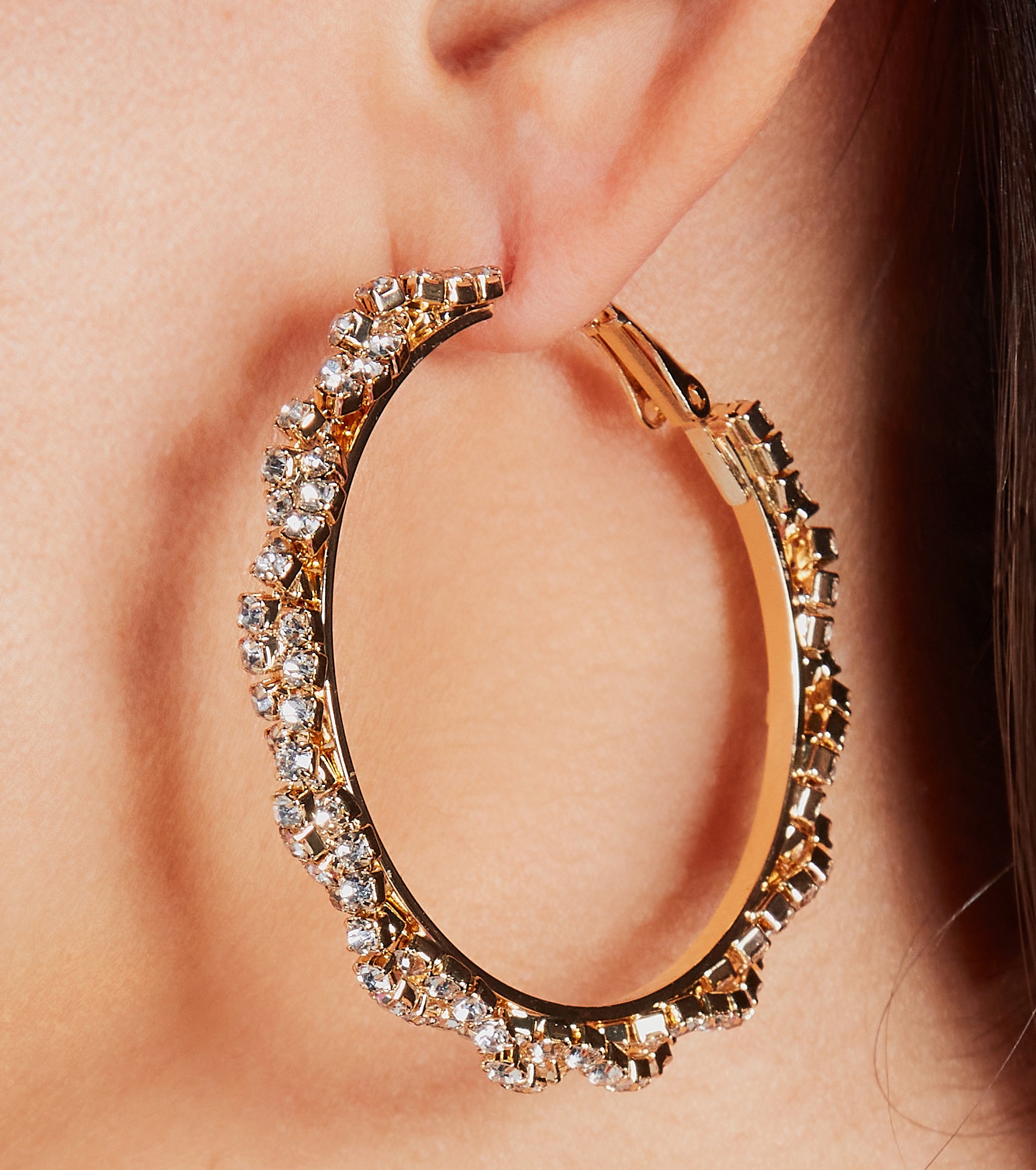 A Love To Treasure Rhinestone Hoop Earrings