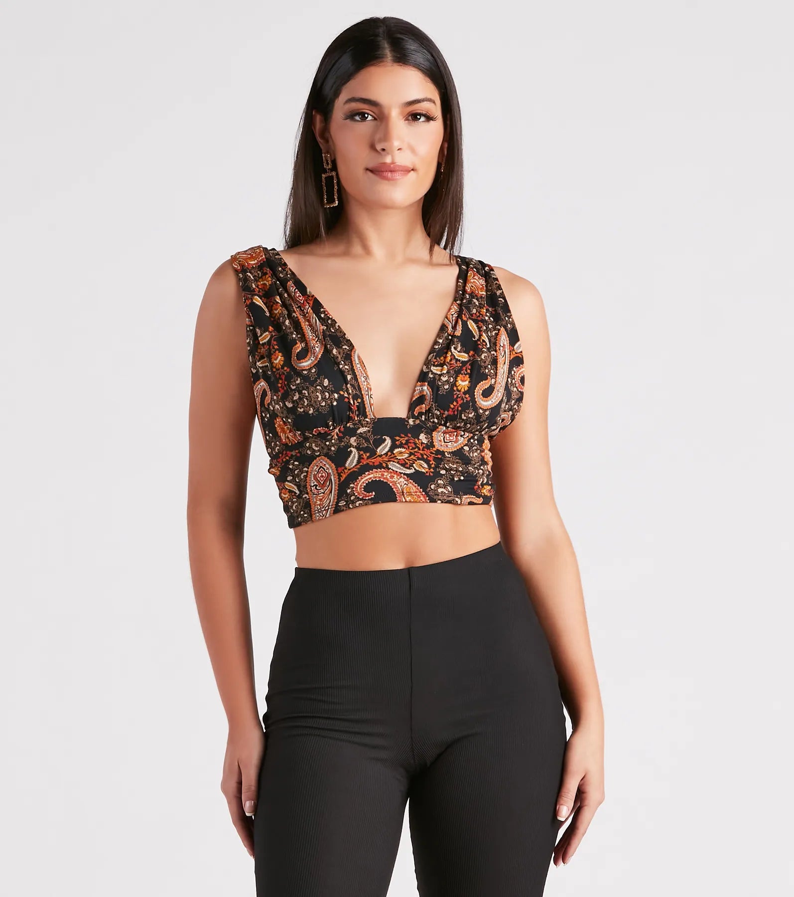 Pretty In Paisley Convertible Crop Top