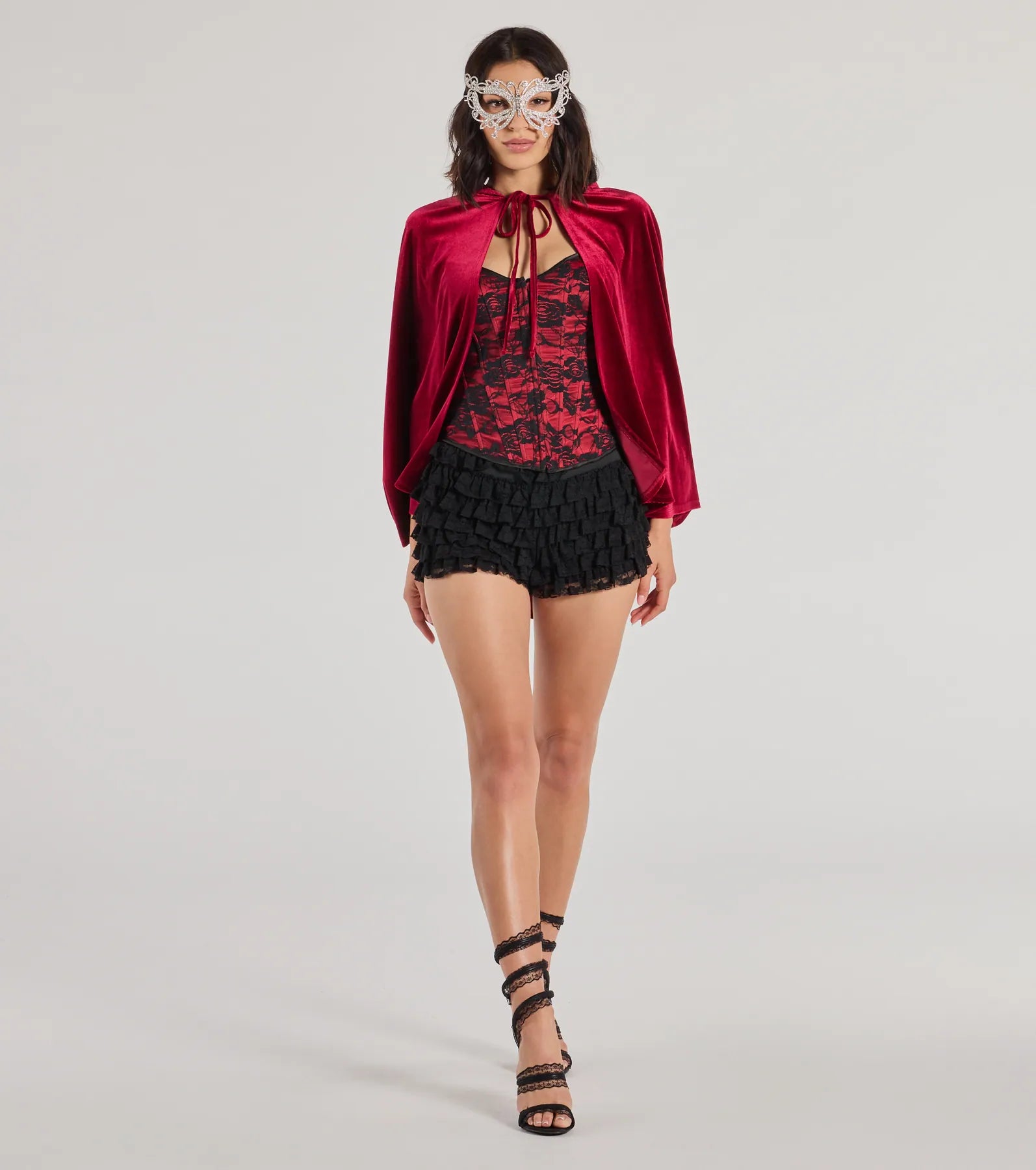 Spooky And Sultry Velvet Hooded Cape