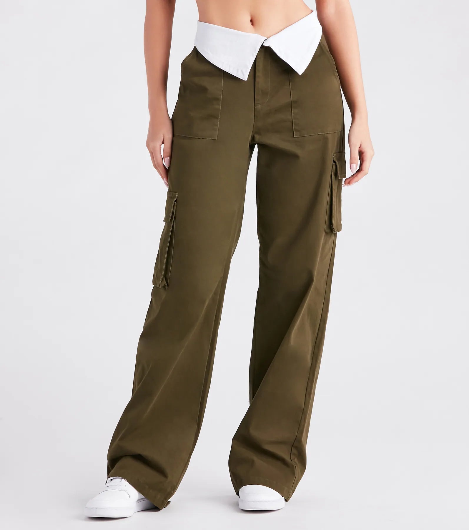 Cool Vibes Fold-Over Waist Cargo Pants