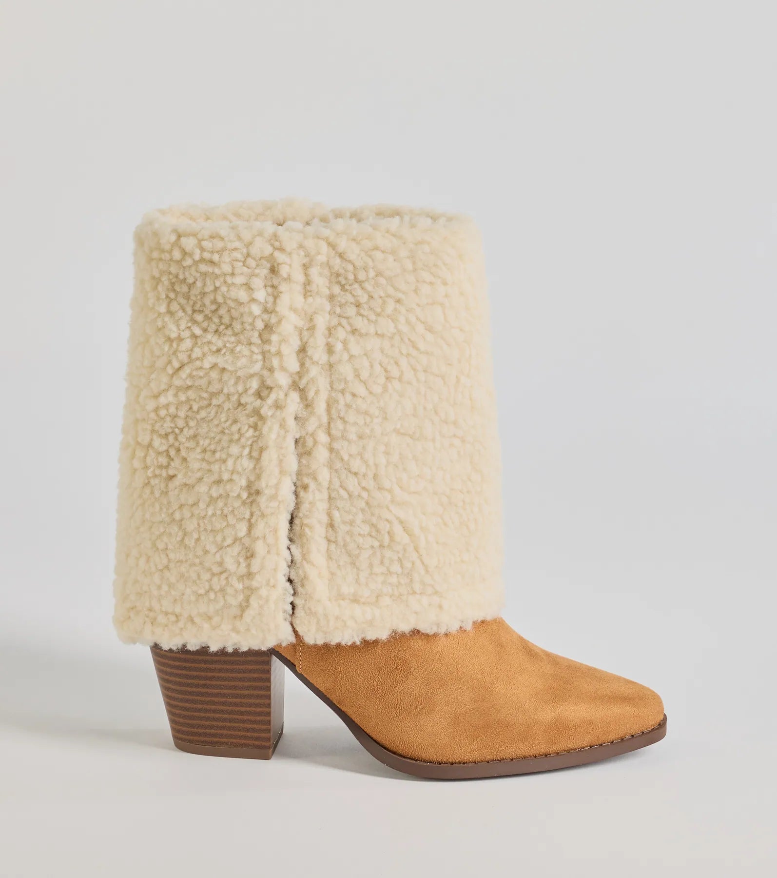 Cozy Vibes Faux Sherpa Foldover Booties