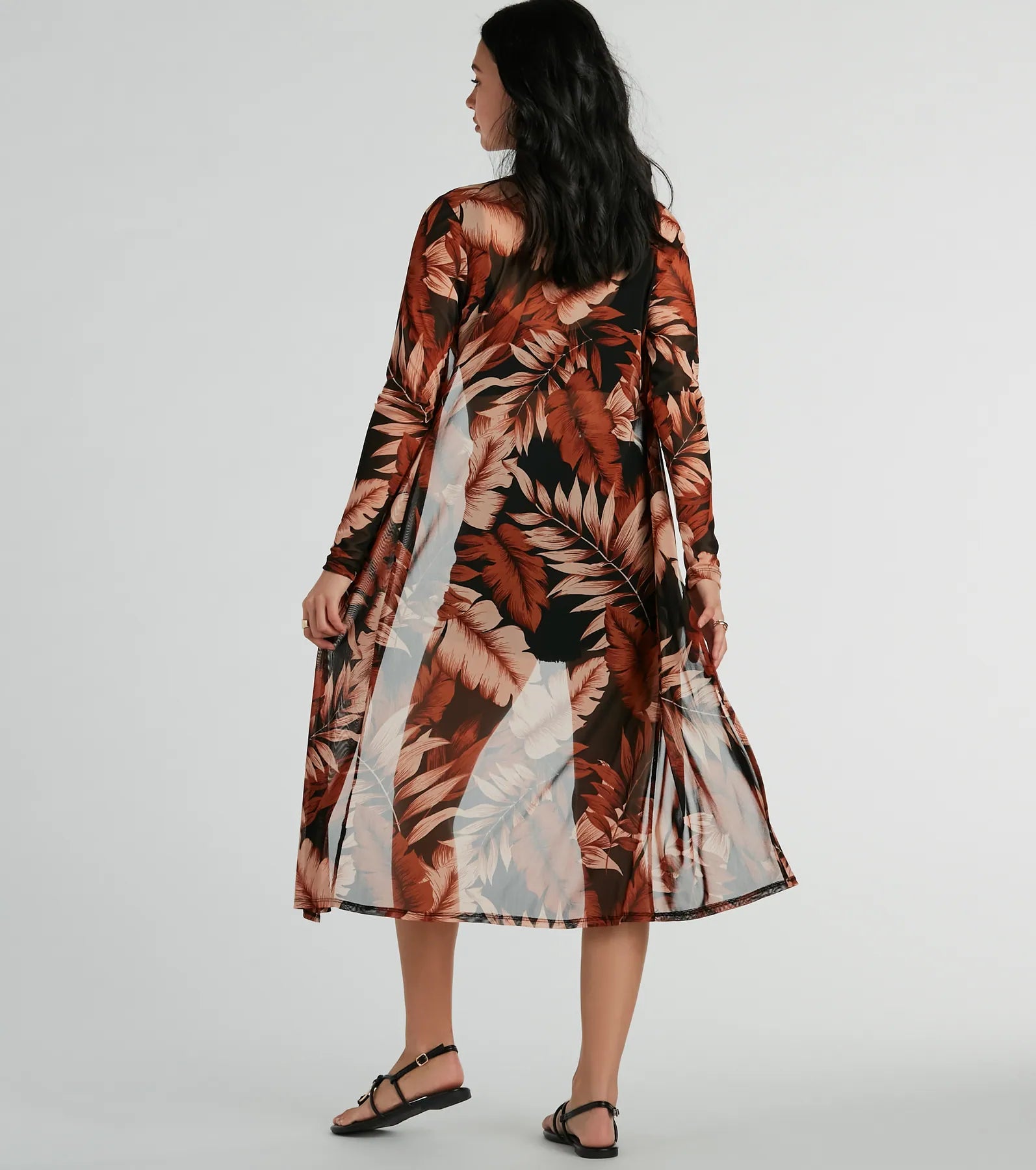 Sway With The Palm Print Mesh Duster