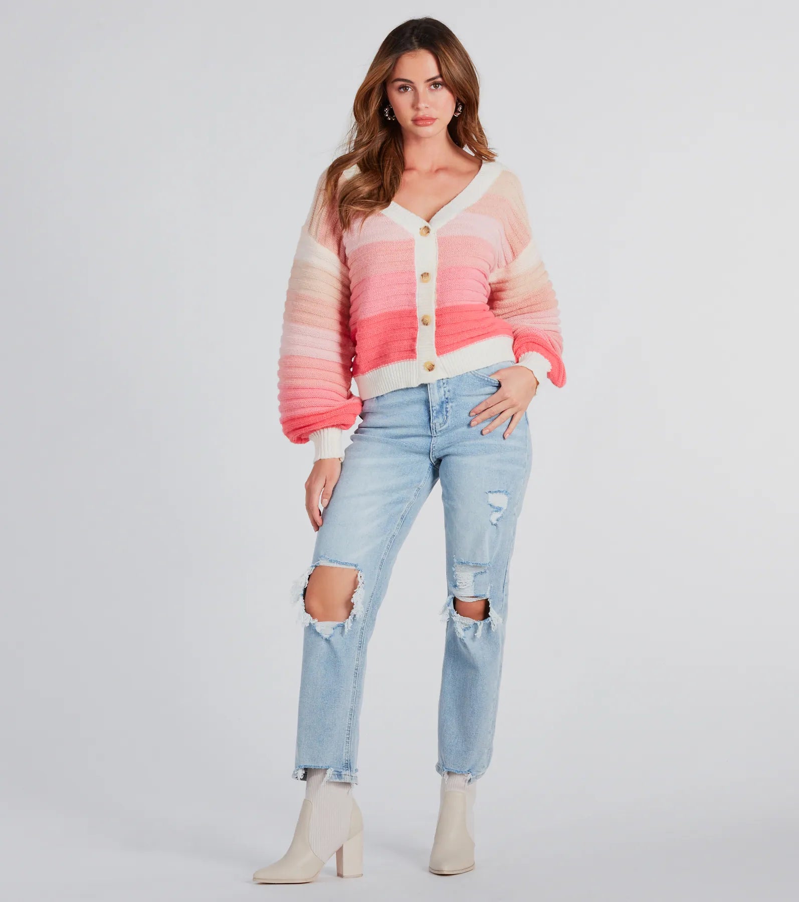 Chill Days Ombre Striped Knit Cardigan