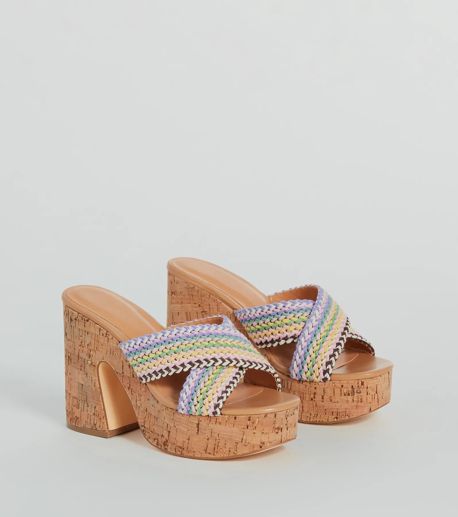 Sunset Vibes Braided Strap Platform Sandals