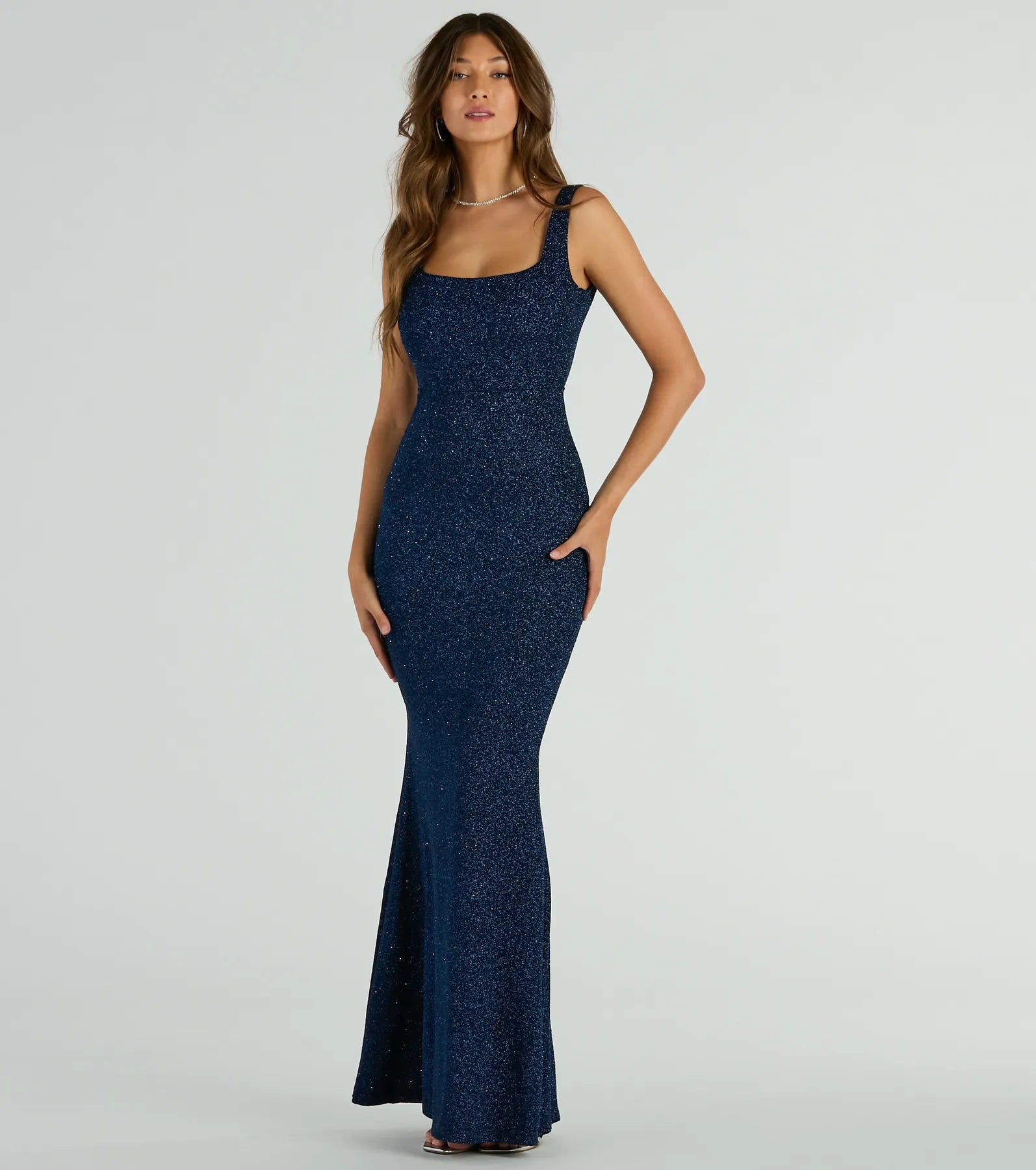 Cadence Sleeveless Mermaid Glitter Formal Dress