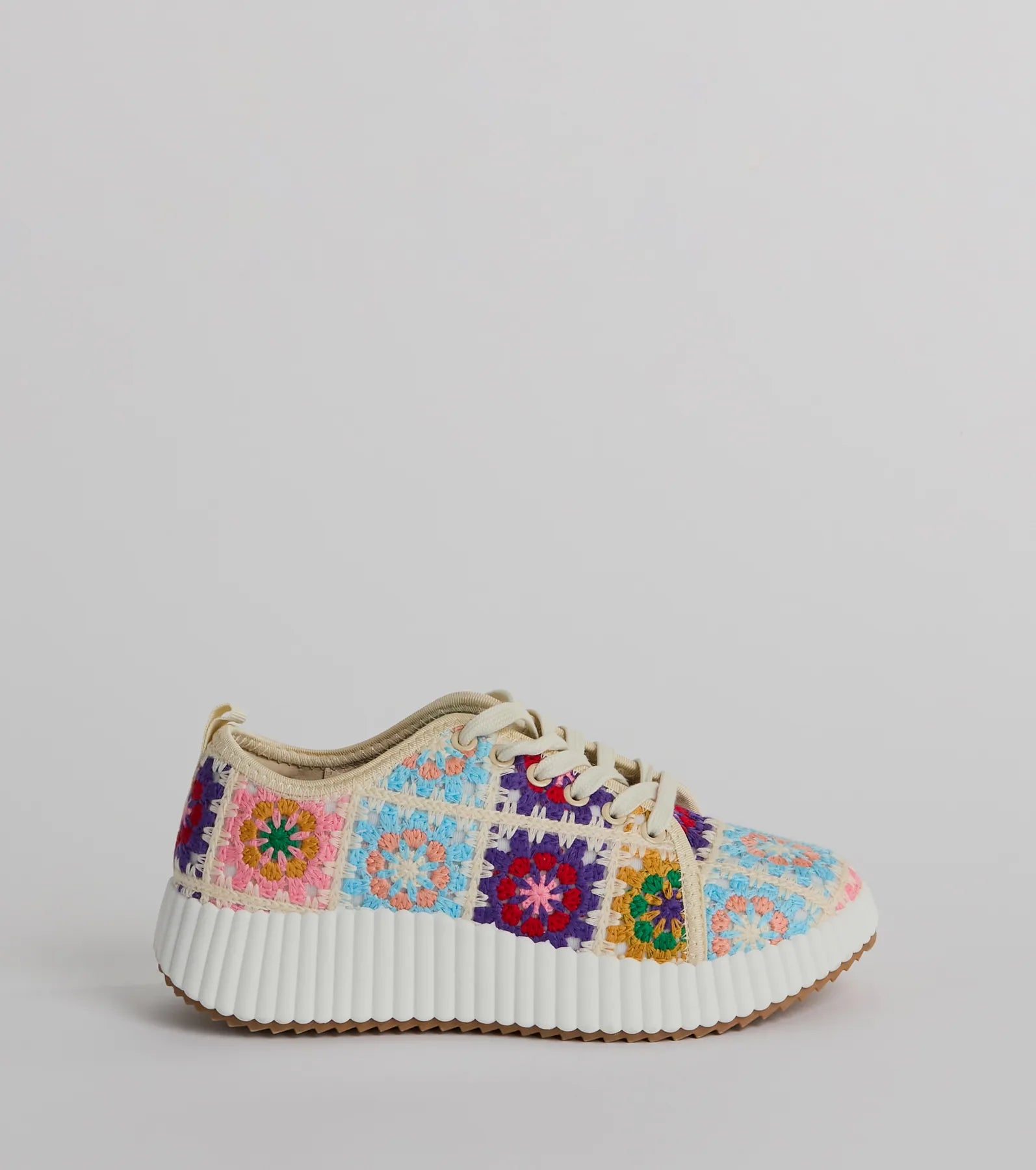 Flower Child Crochet Platform Sneakers