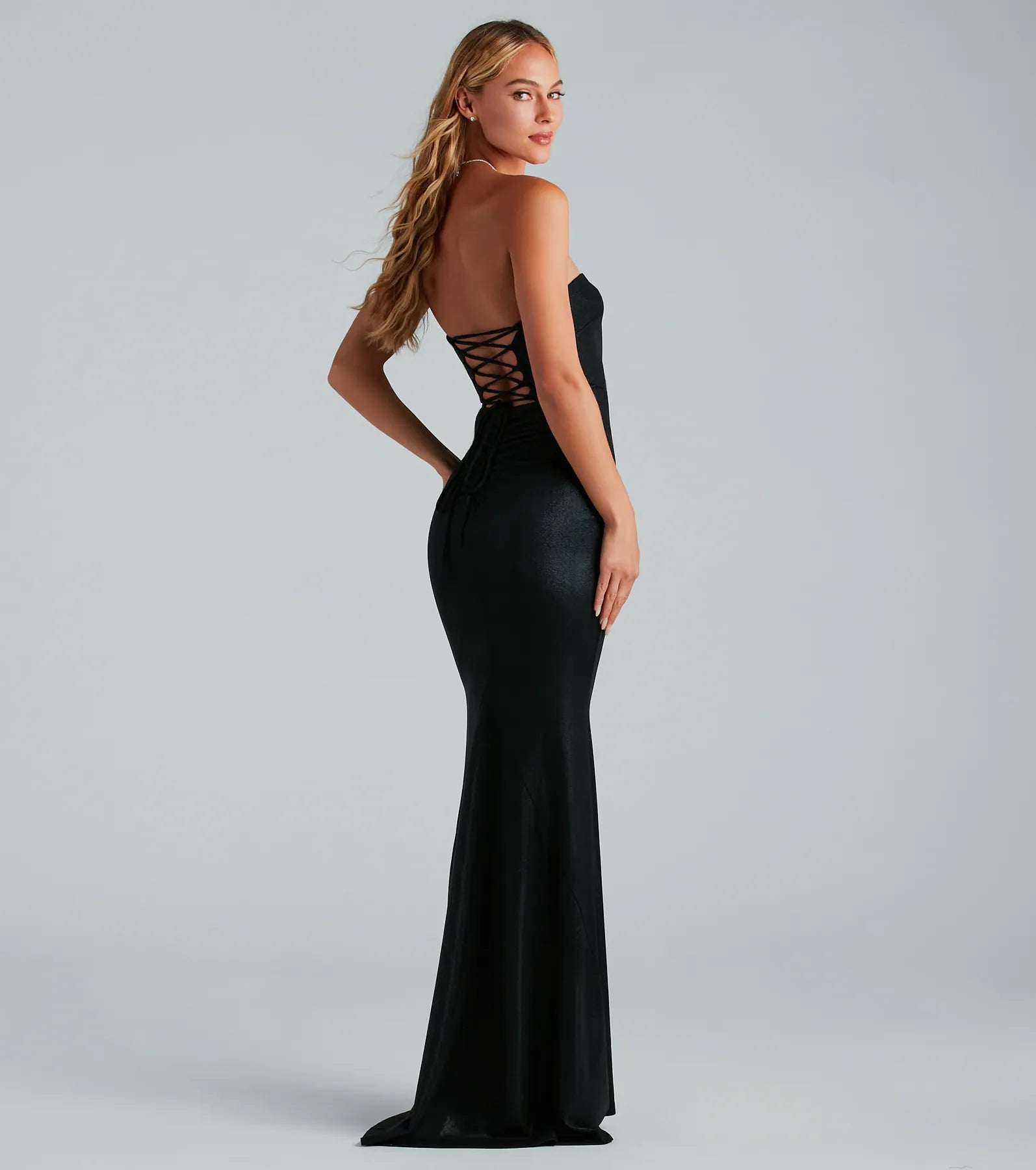 Makayla Formal Strapless Lace-Up Mermaid Dress