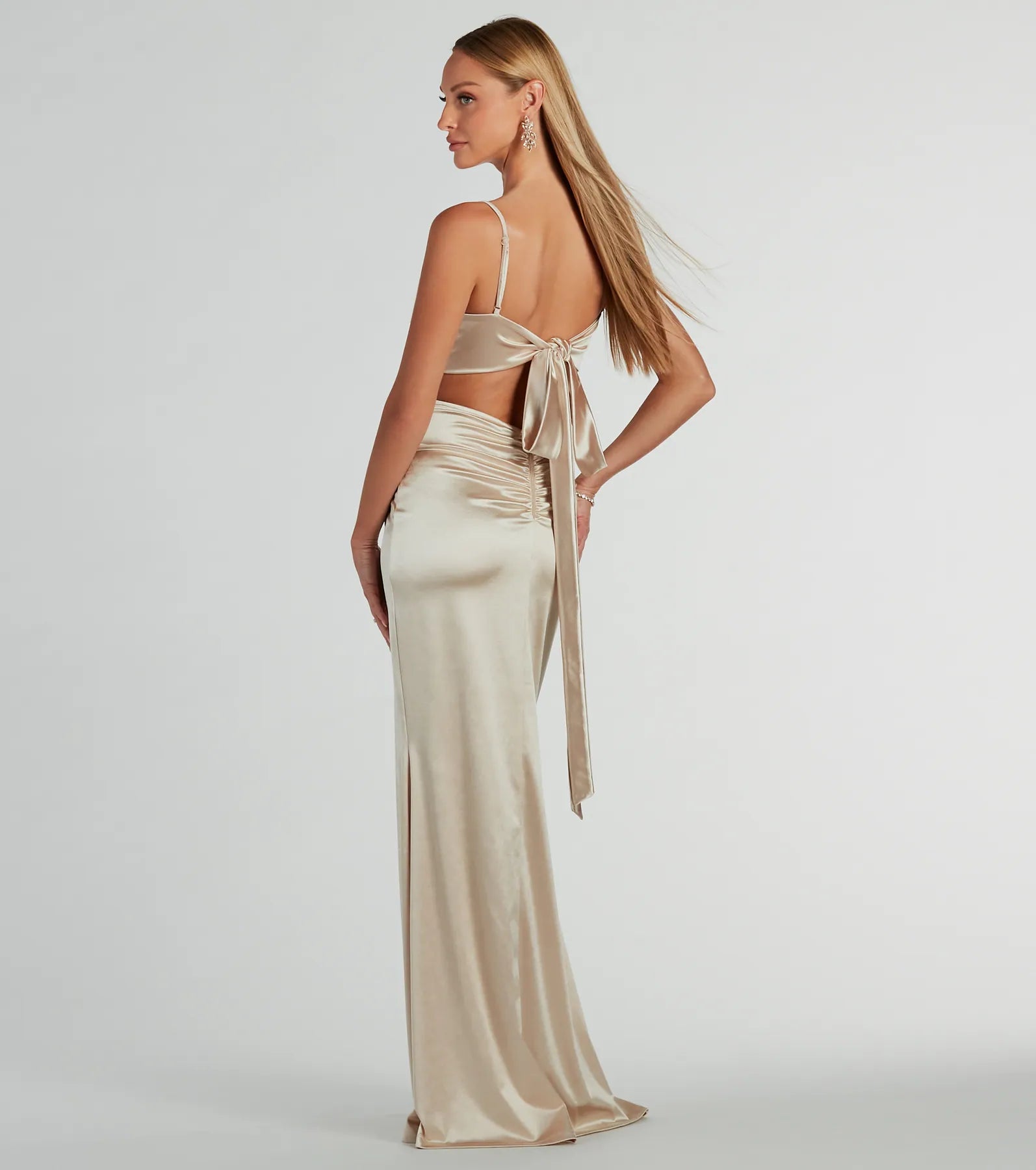 Laurel Formal Satin Tie-Back Mermaid Dress