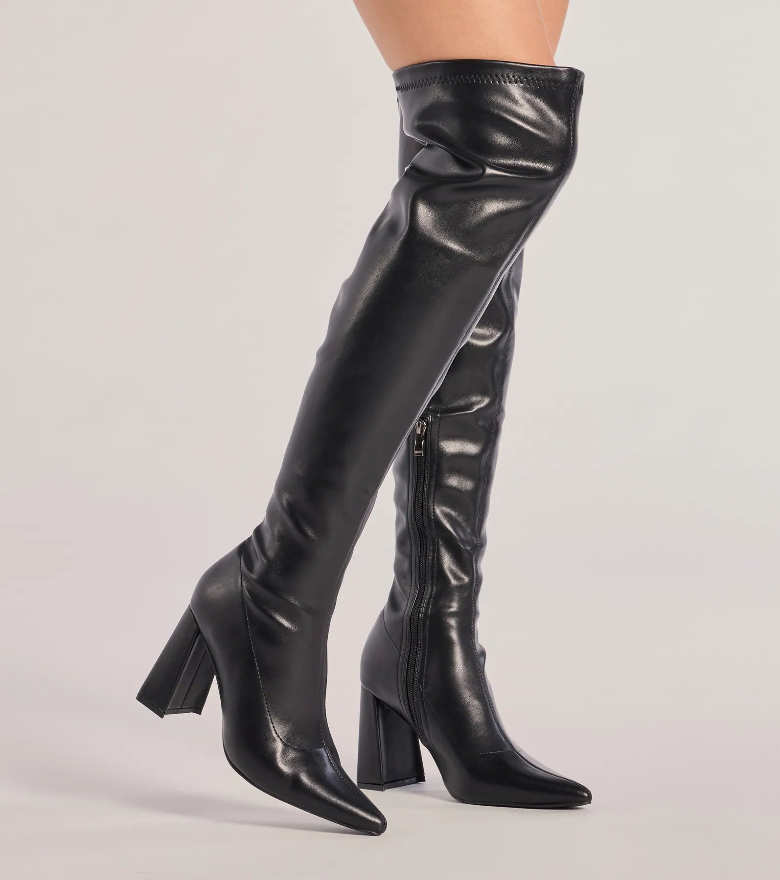 Chic Unlocked Over-The-Knee Block Heel Boots