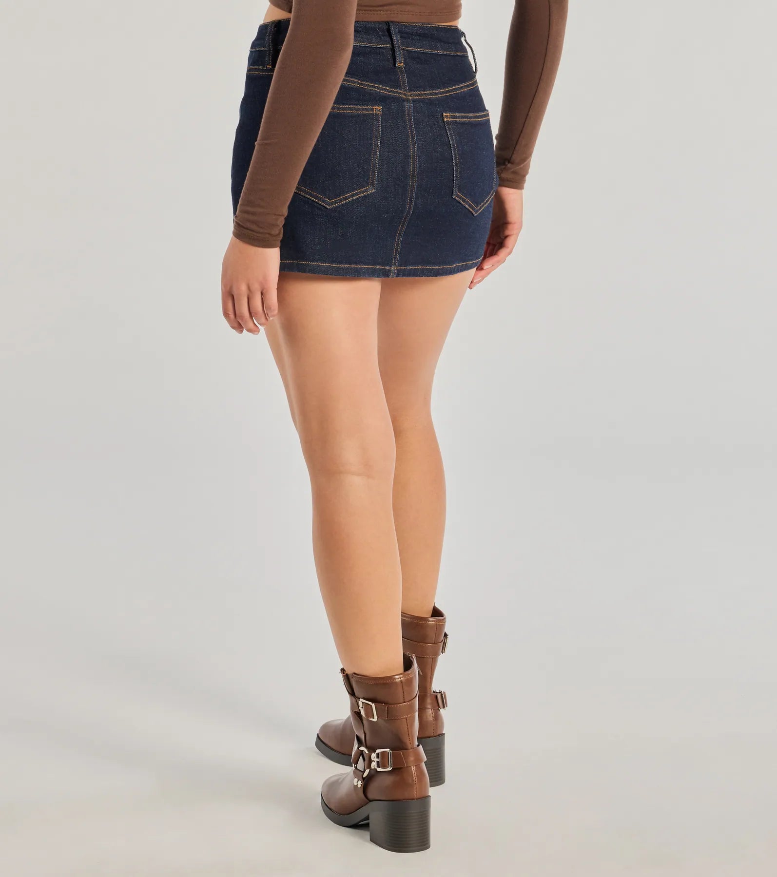 Trendy Casual High-Rise Denim Skort