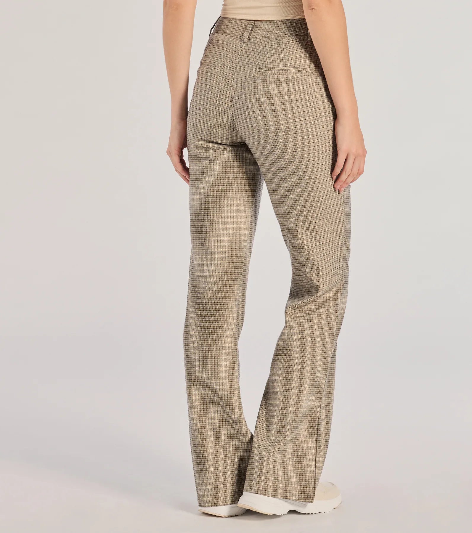 Checkered And Chic High-Waist Plaid Pants