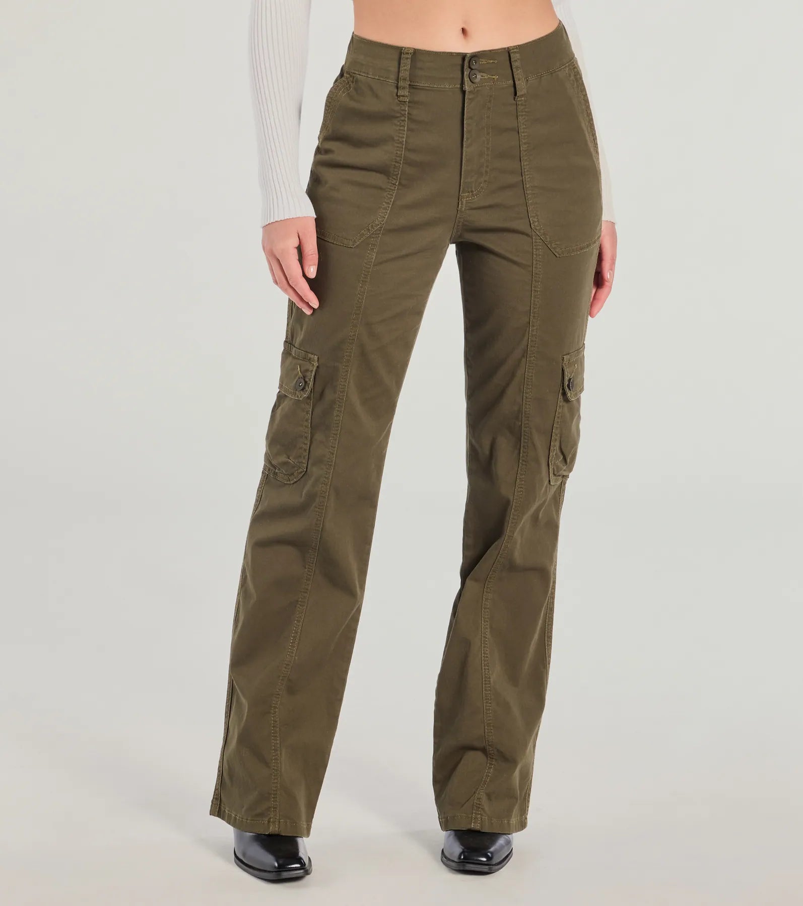 Take Charge Mid Rise Straight Cargo Pants