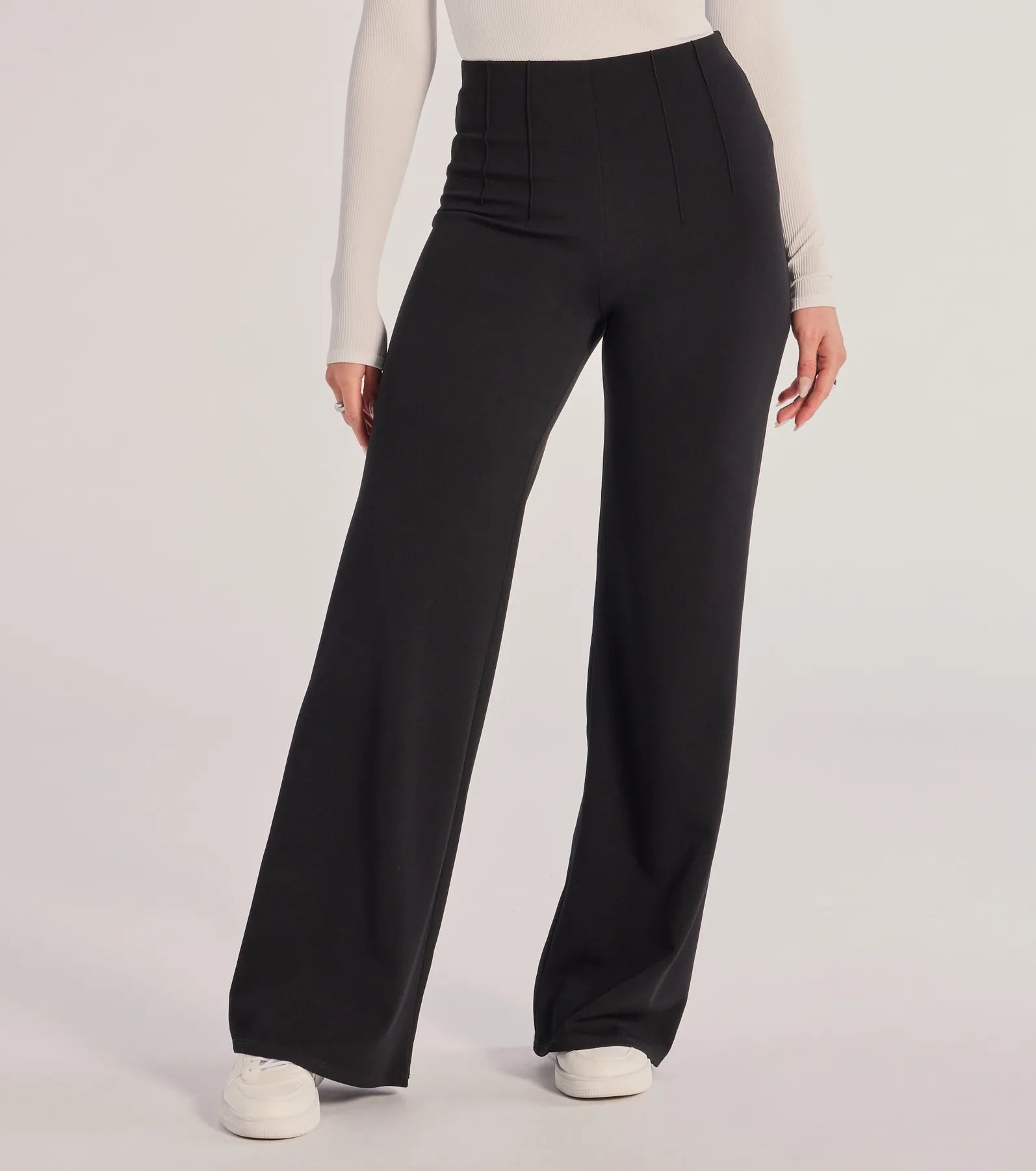 Nine To Five Straight-Leg Crepe Trouser Pants