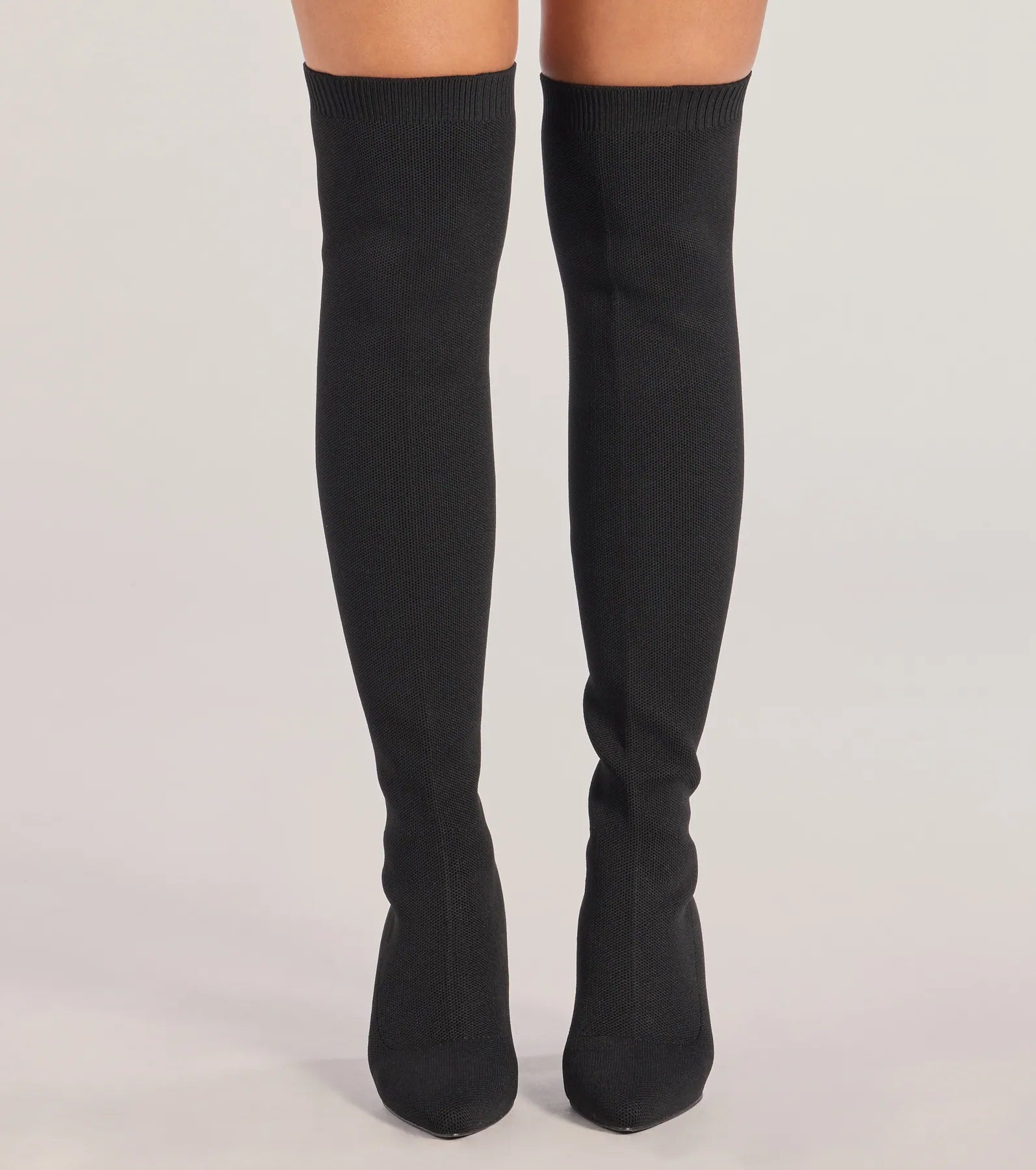 Chic Stride Knit Over-The-Knee Boots